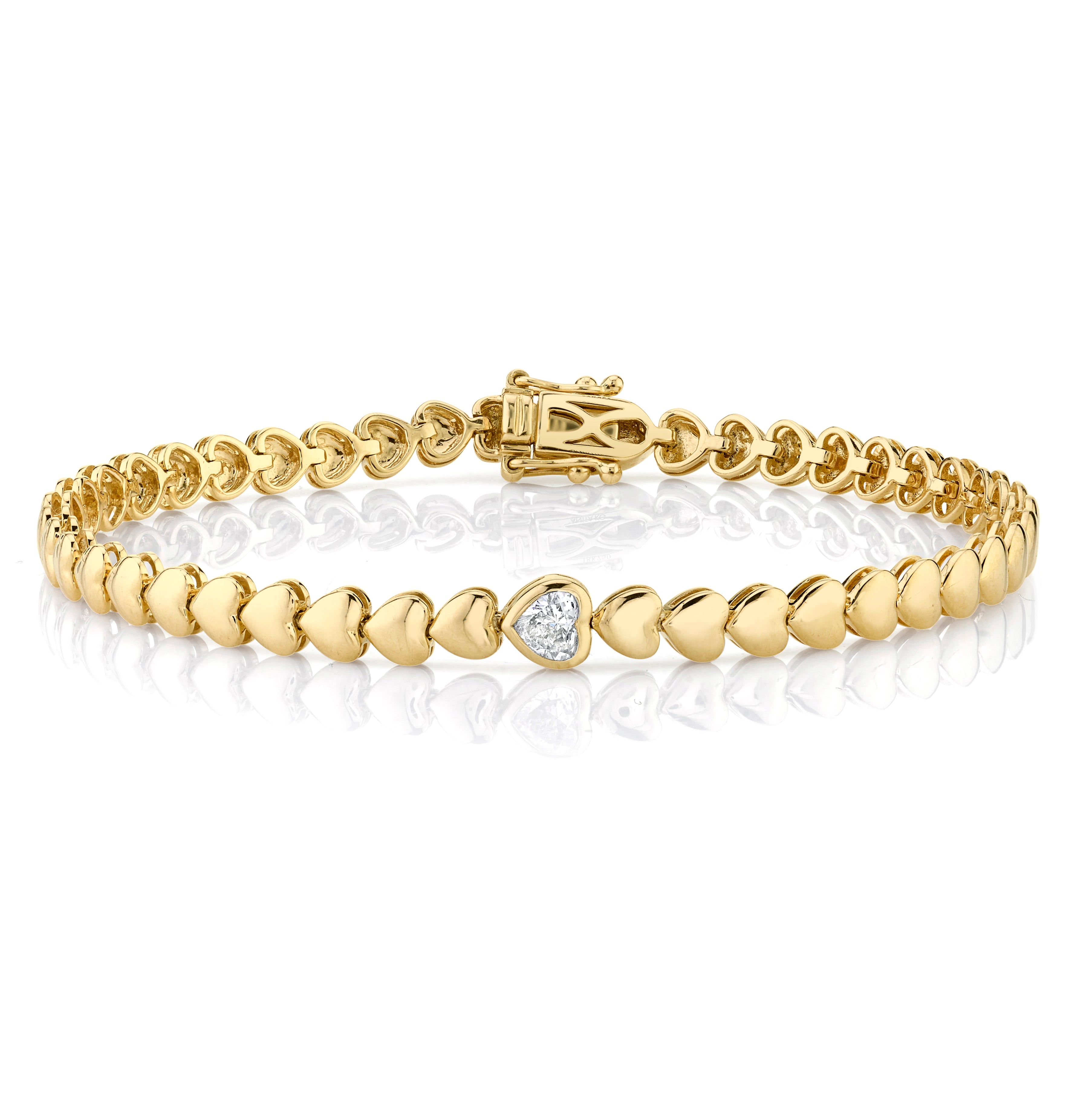 Heart Bracelet with Bezel Diamond by Anita Ko