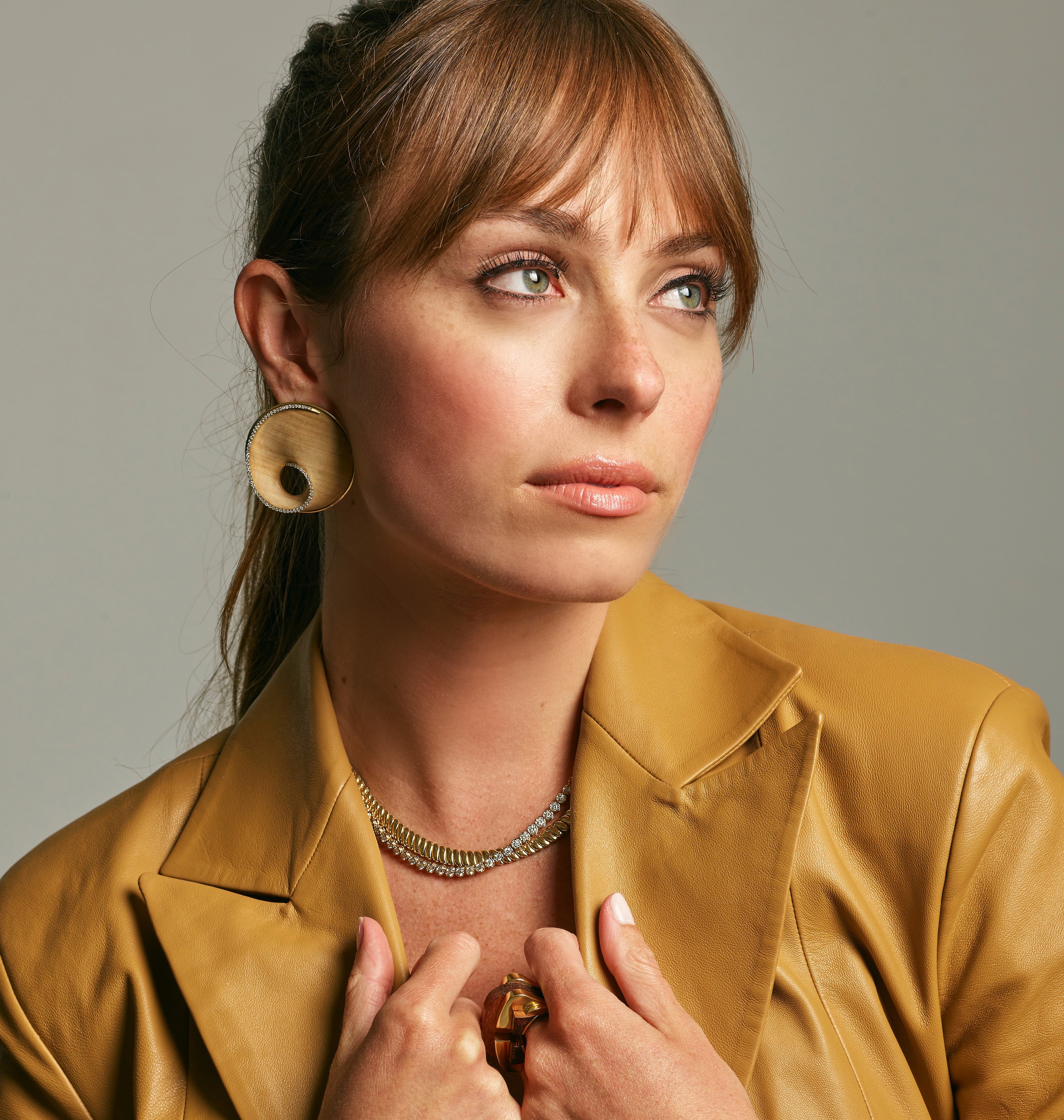 16" Diamond Tennis Necklace 14K yellow gold bezel set Tiny Gods Fine Jewelry