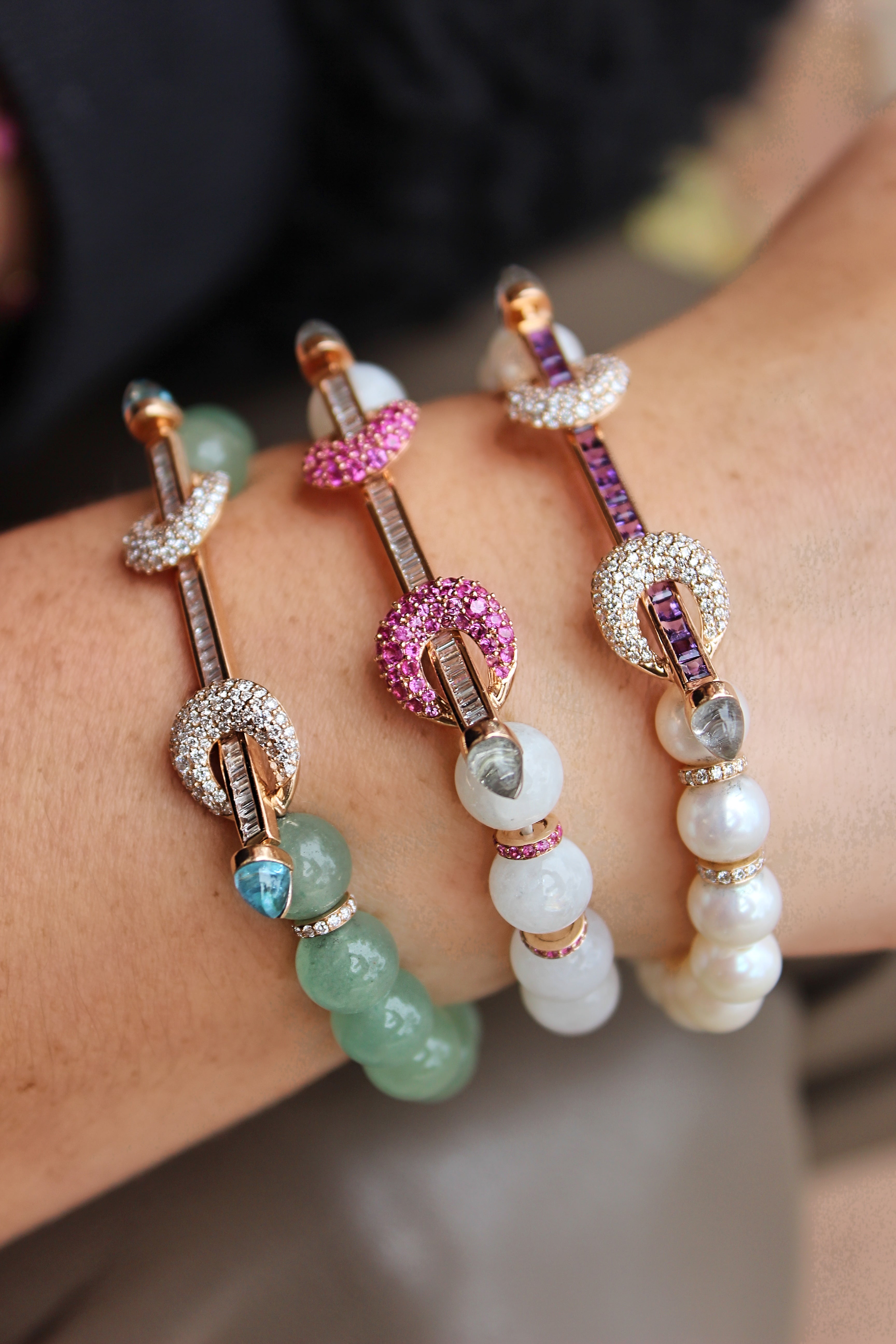 Aventurine & Diamond Chakra Bracelet