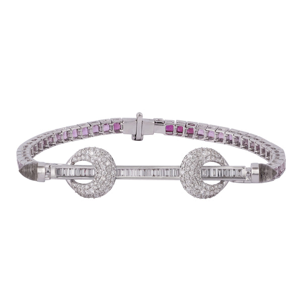 Pink Ombré Chakra Tennis Bracelet by Ananya sapphires diamonds tiny gods
