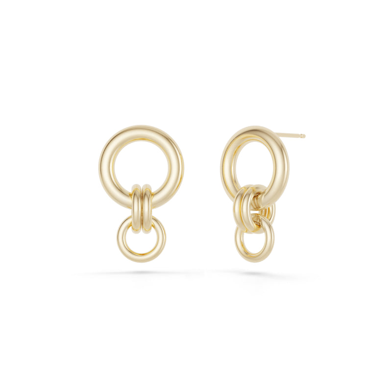 Canis Earrings by Spinelli Kilcollin 18K yellow gold dangle link hoops