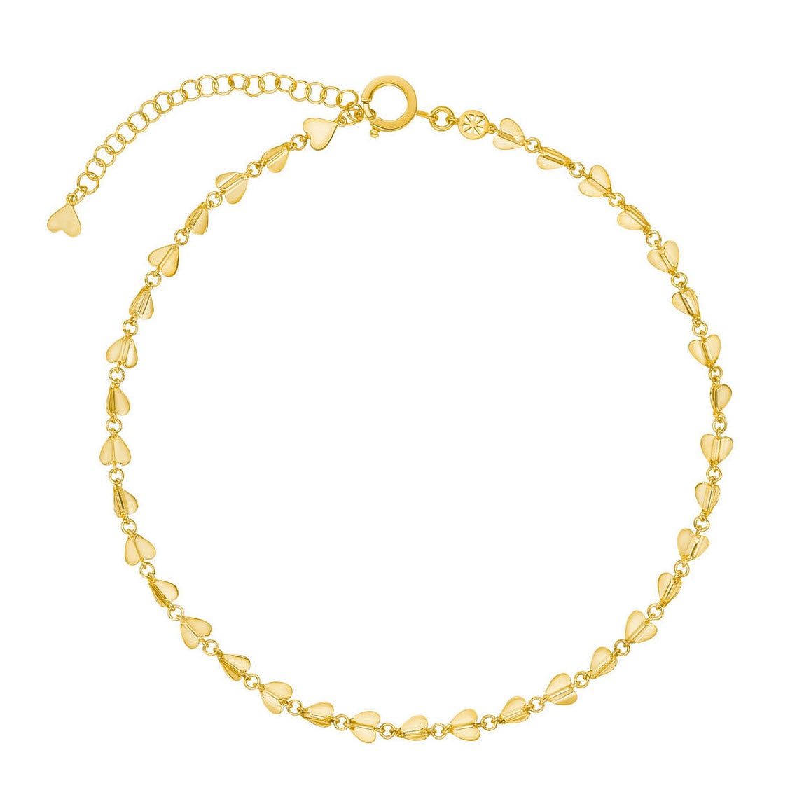 Wings of Love Short Necklace by Cadar 18k yellow gold hearts