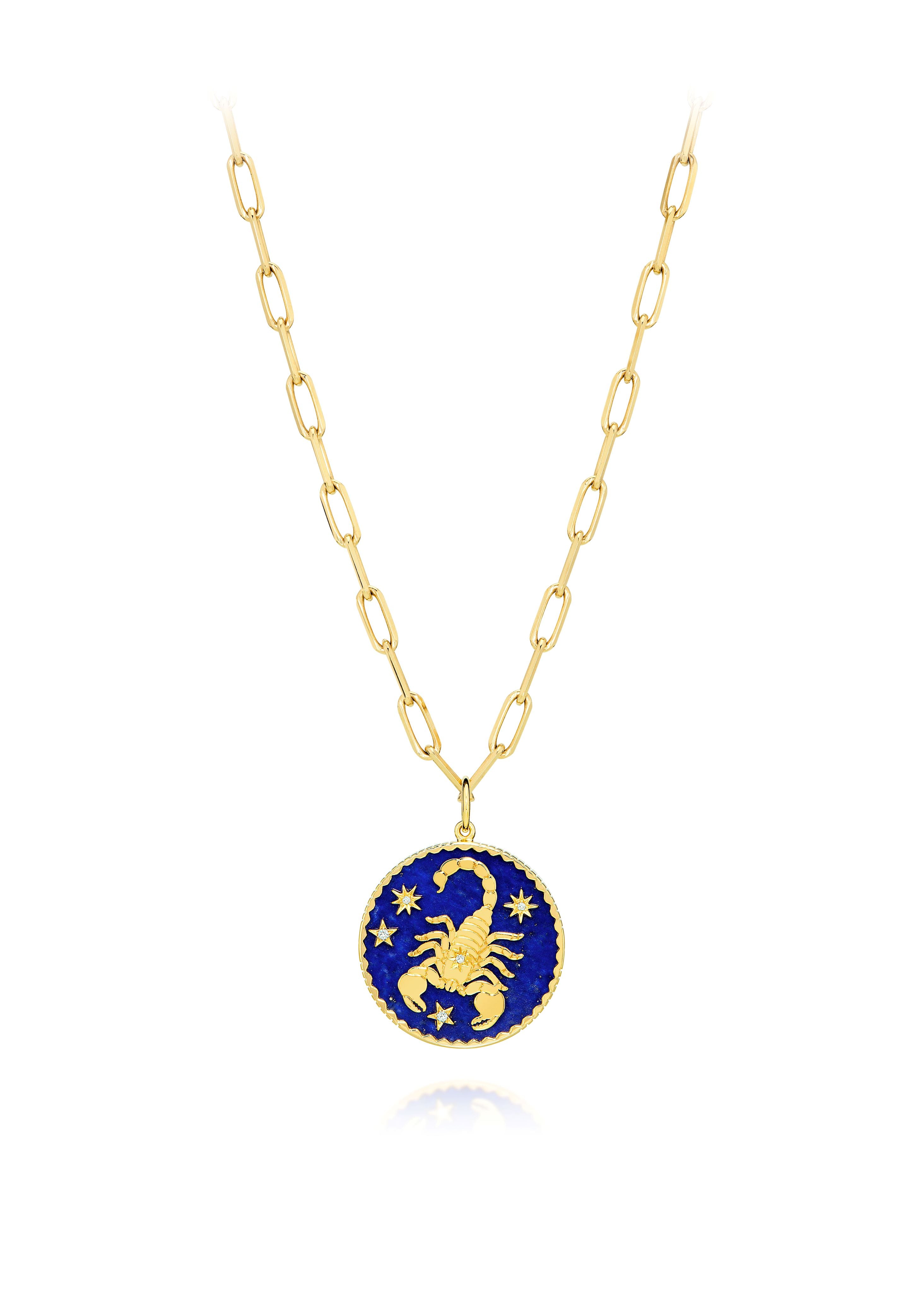 Scorpio Pendant Zodiac by Sauer Lapis Gold