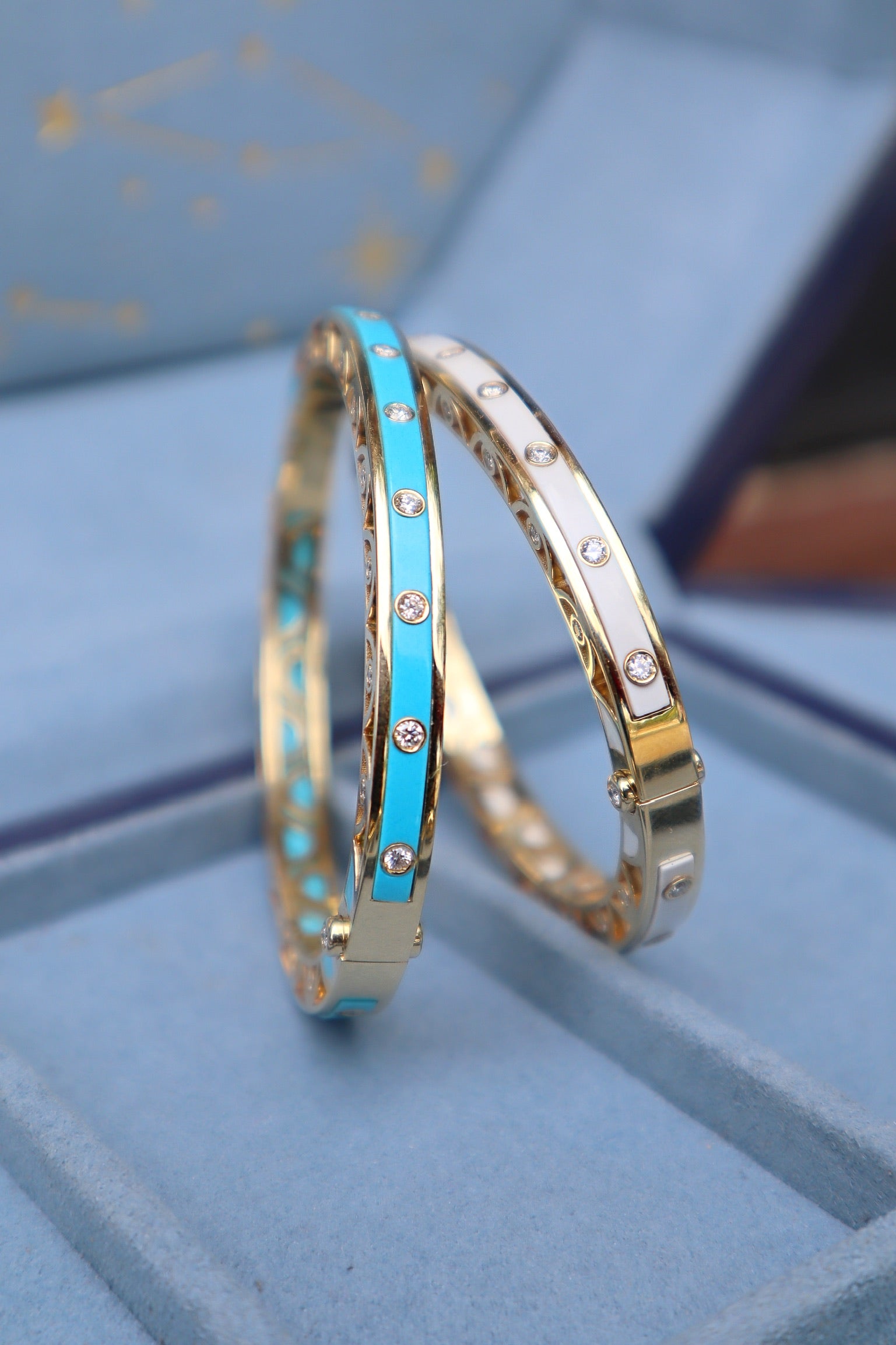 18k yellow gold white agate and diamond bracelet by Verdi Tiny Gods sale