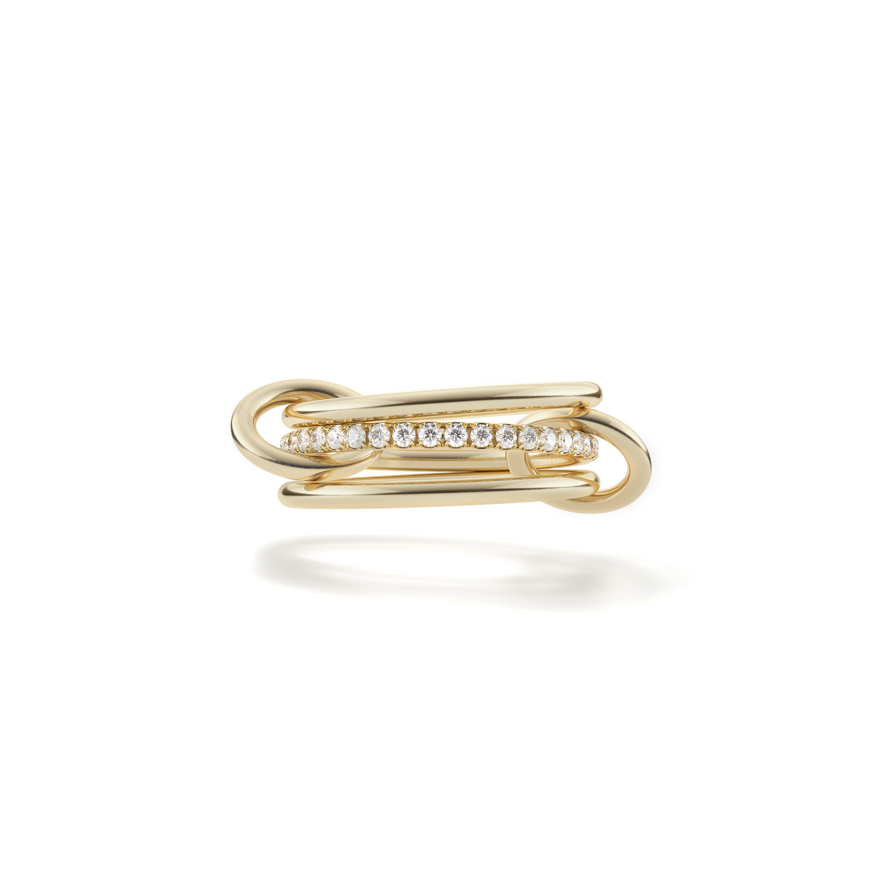 18k yellow gold and Pavé white diamond band Sonny YG Ring by Spinelli Kilcollin Tiny Gods