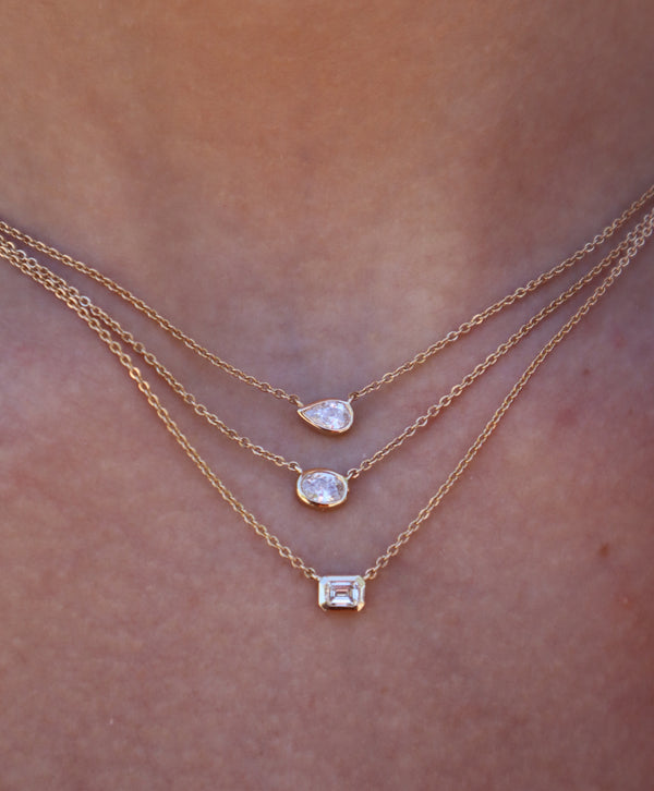 Pear Diamond Solitaire Pendant