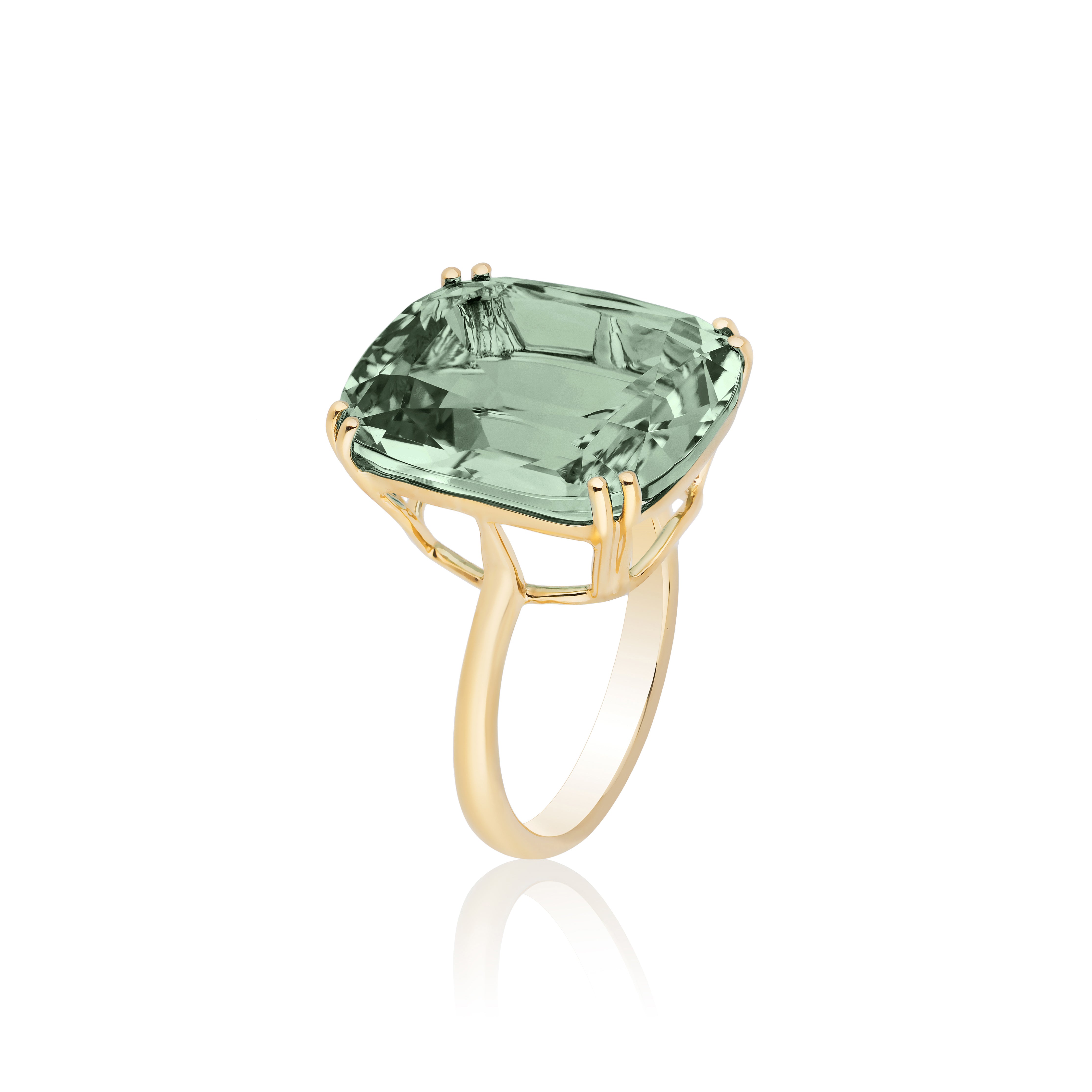 Prasiolite Cushion Ring