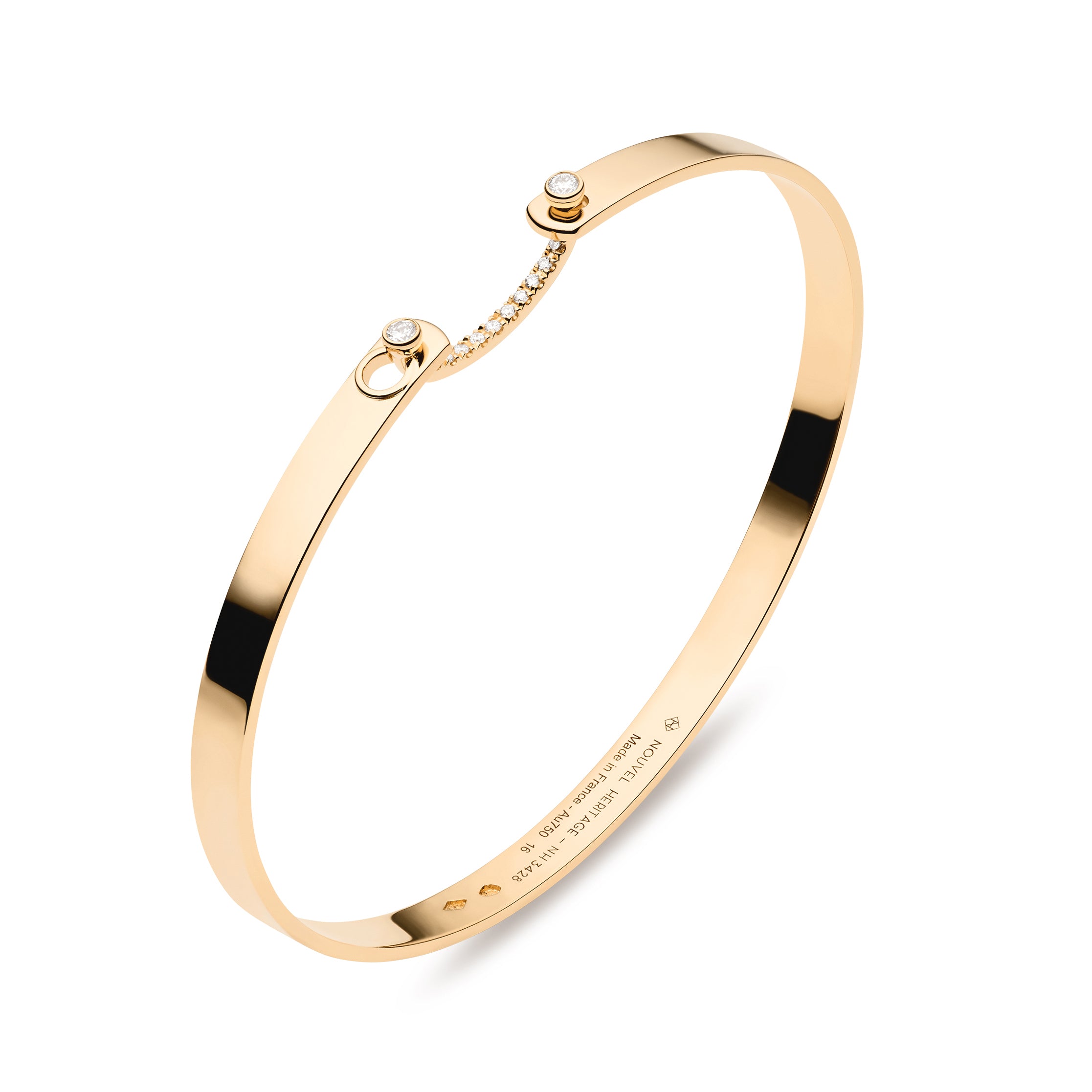 Business Meeting Mood Bangle 18K yellow gold, diamonds, bangle