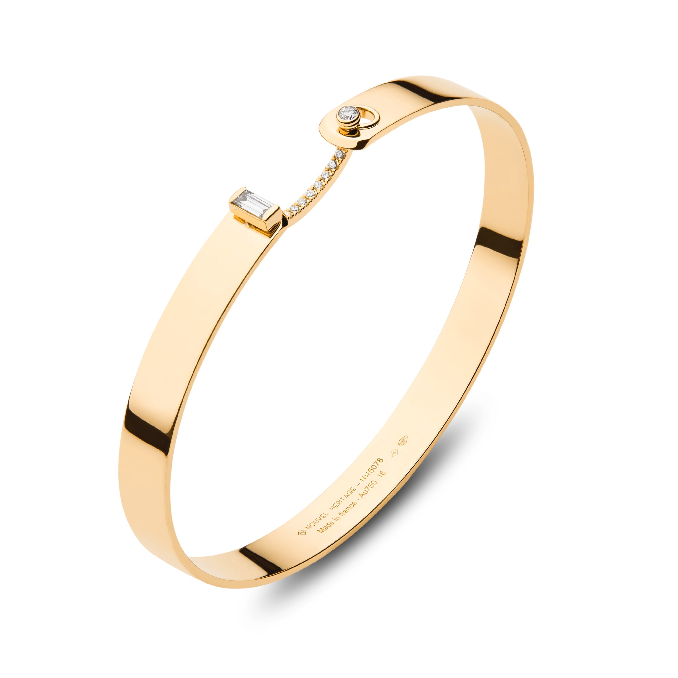 Dinner Date GM Mood Bangle by Nouvel Heritage. 18k yellow gold, diamonds, bangle bracelet