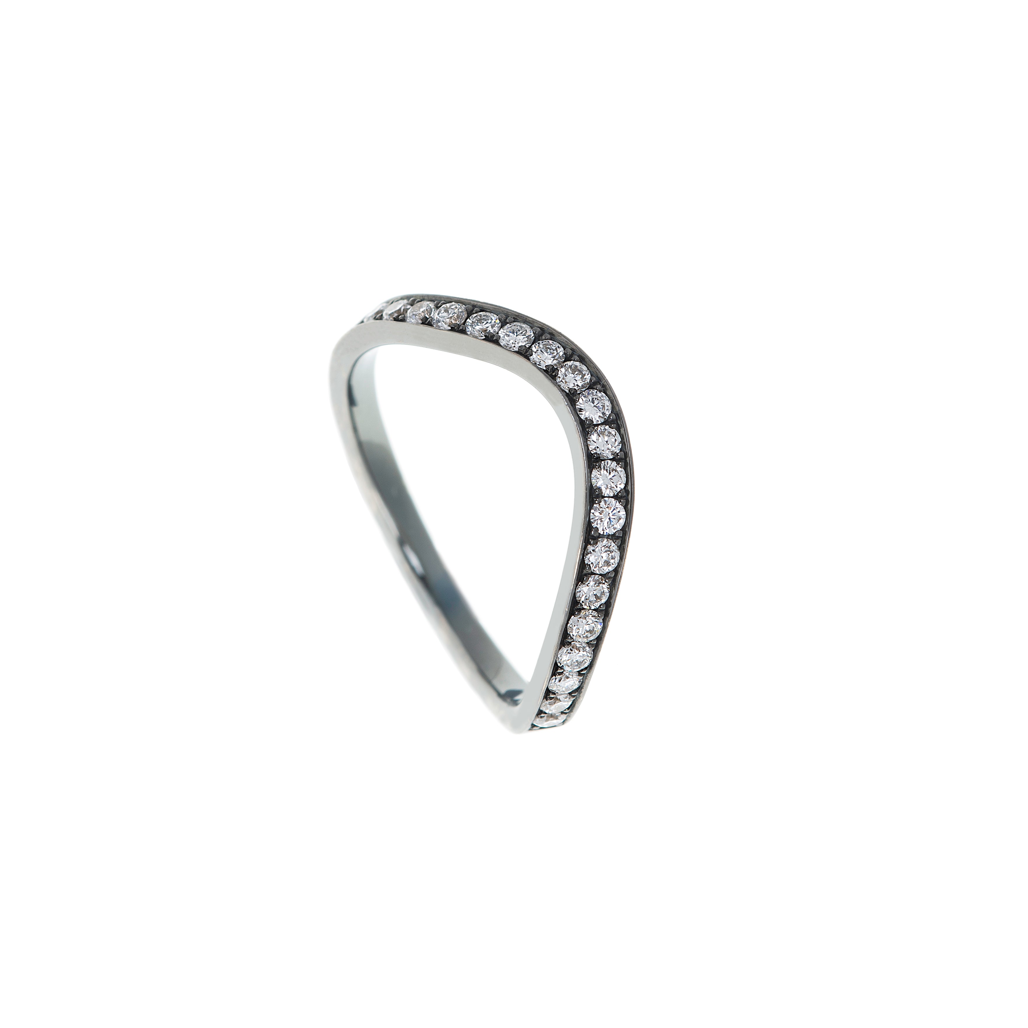 18K black rhodium gold diamond feelings band by Nikos Koulis Tiny Gods