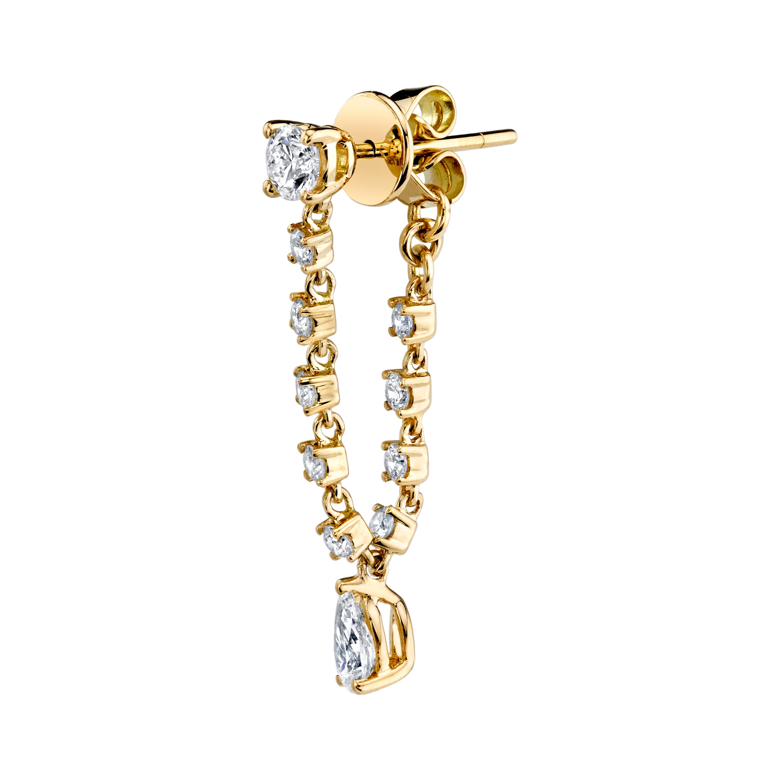 18K yellow gold Olivia Diamond Earring drop by Anita Ko at Tiny Gods