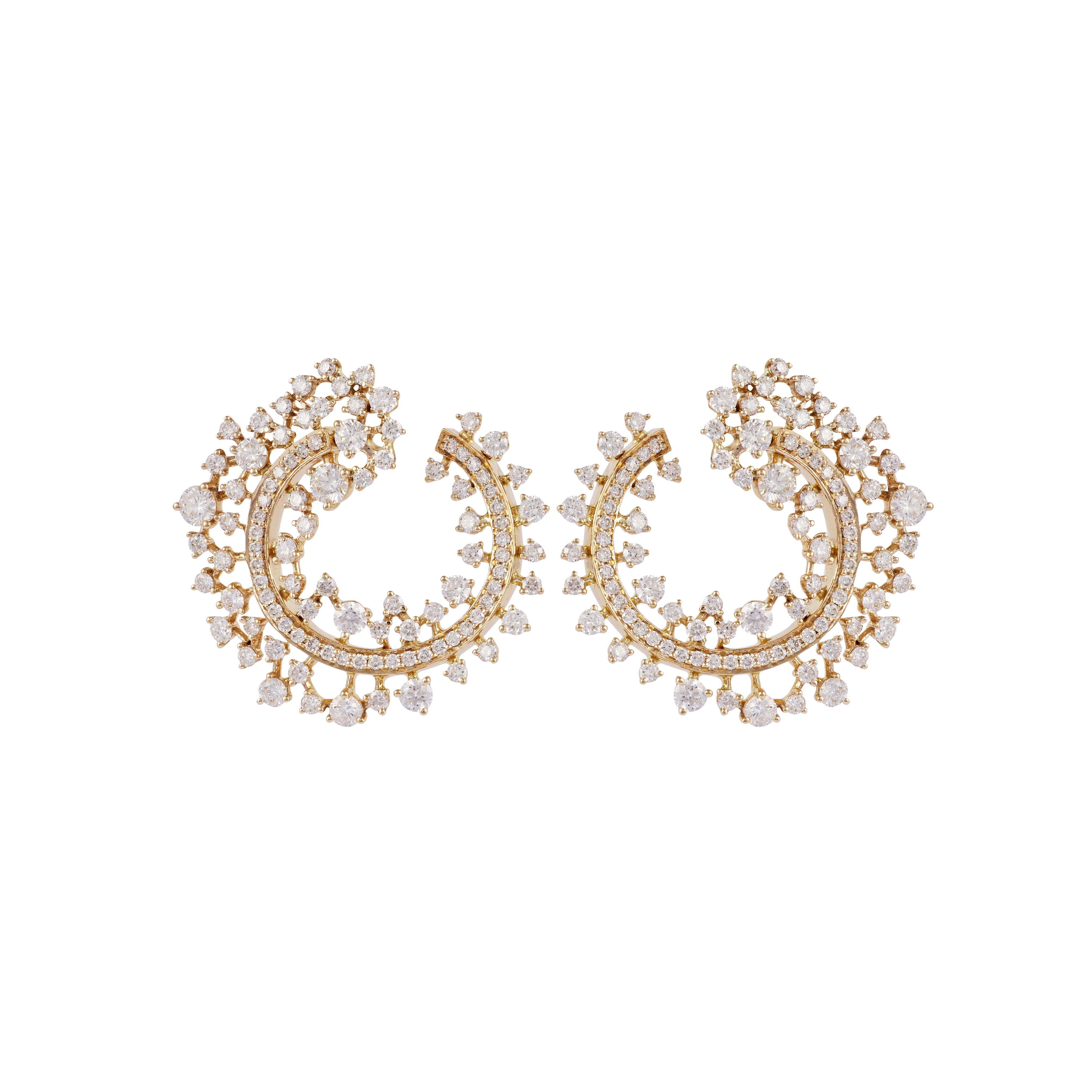 Scatter Edge Hoops by Ananya 18k yellow gold diamonds