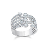 18k white gold medium cage ring with round white diamonds by Graziela Gems Tiny Gods
