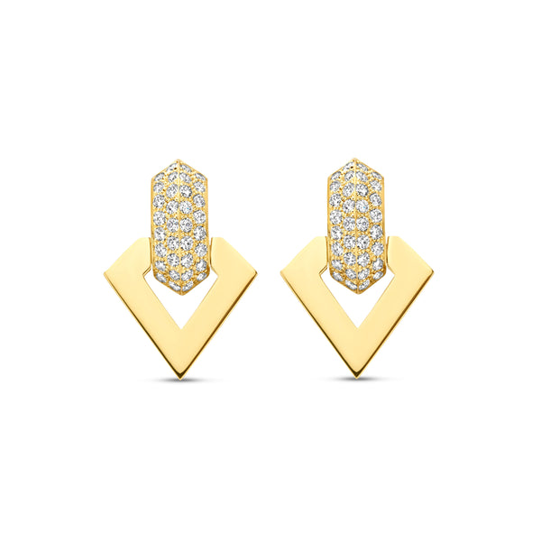 18k yellow gold brute diamanti diamond hanging earring by Dries Criel Tiny Gods