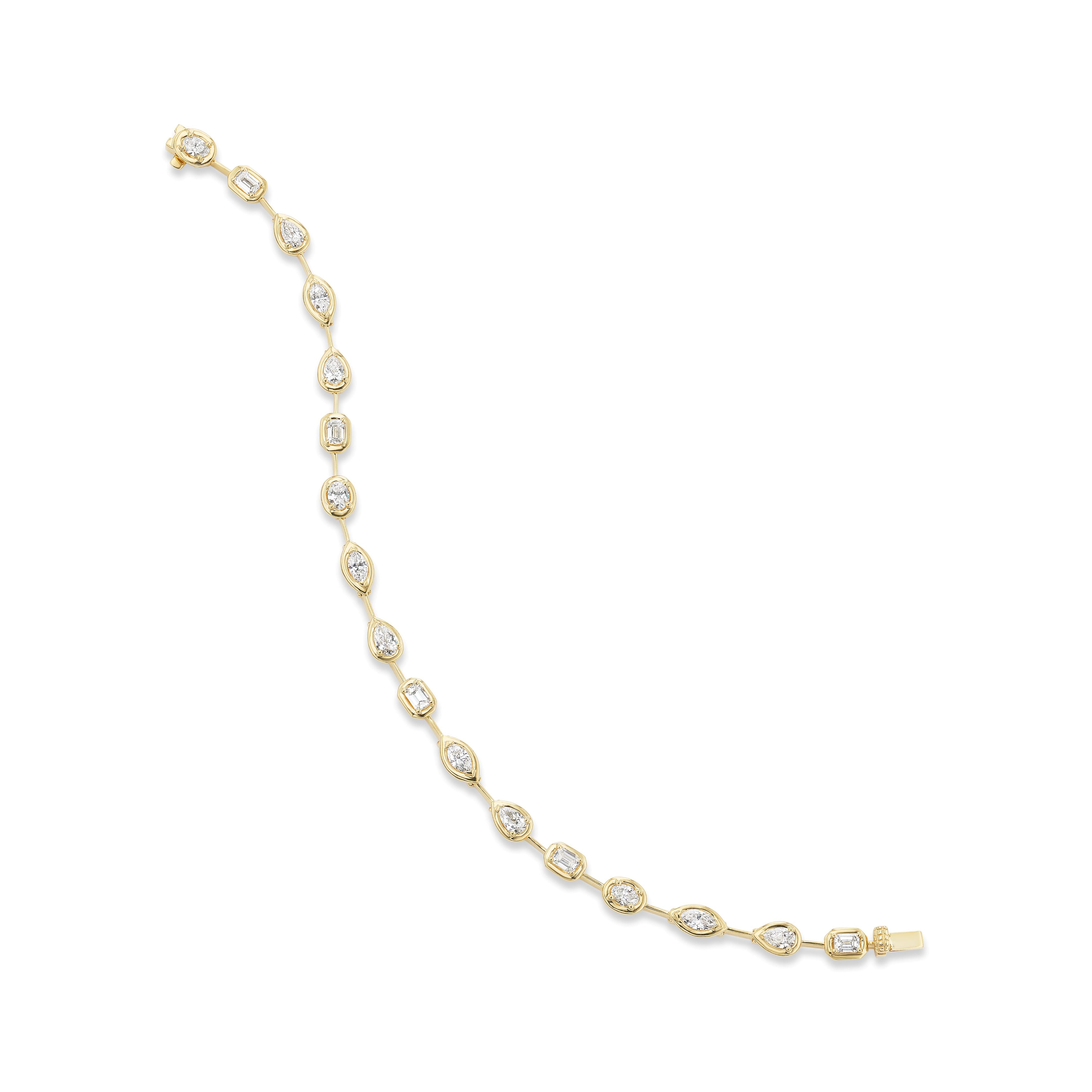 Multi-Shape Diamond Wire Bracelet