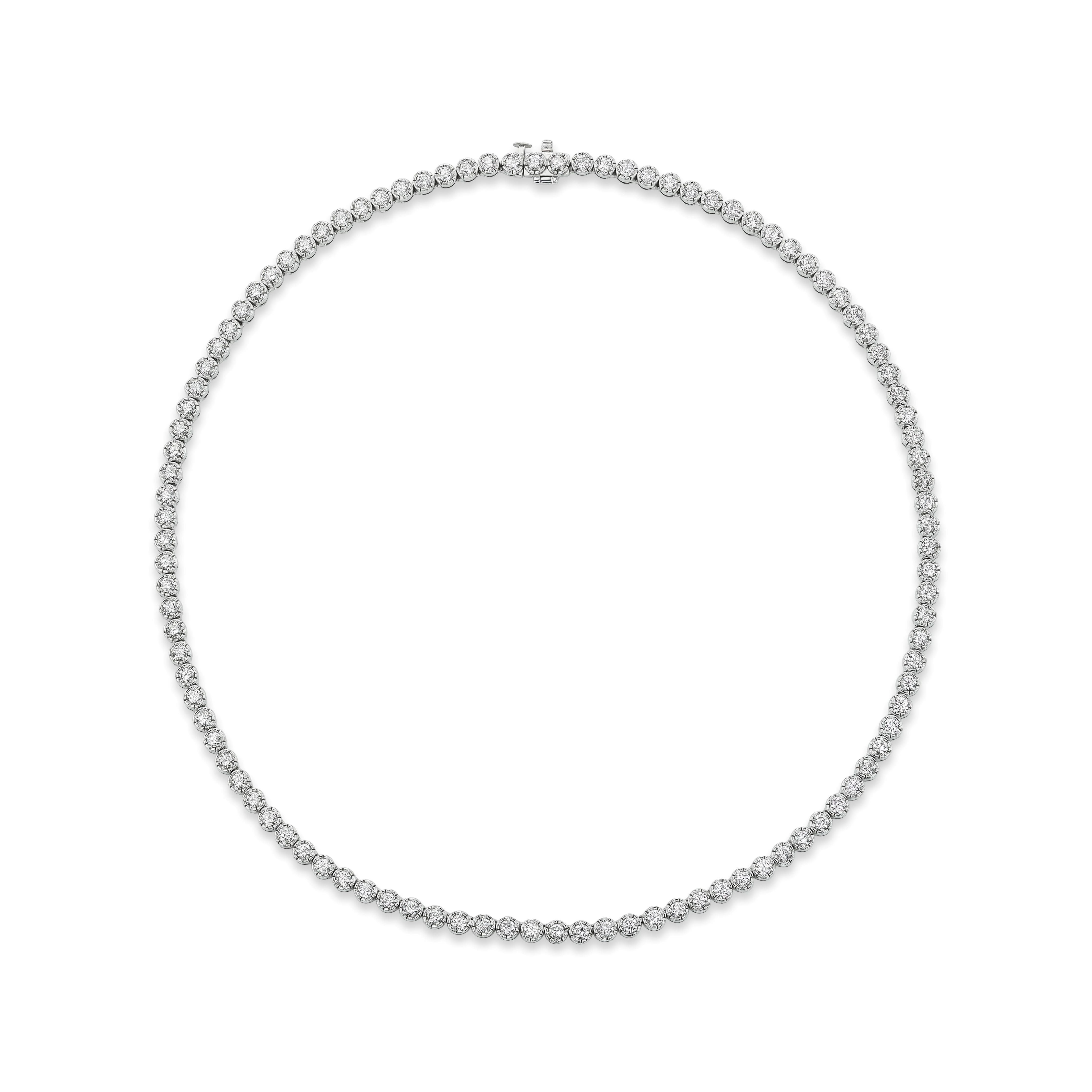 14k white gold diamond tennis necklace tiny gods