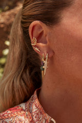 Gold Alligator Bite Earring & Pendant