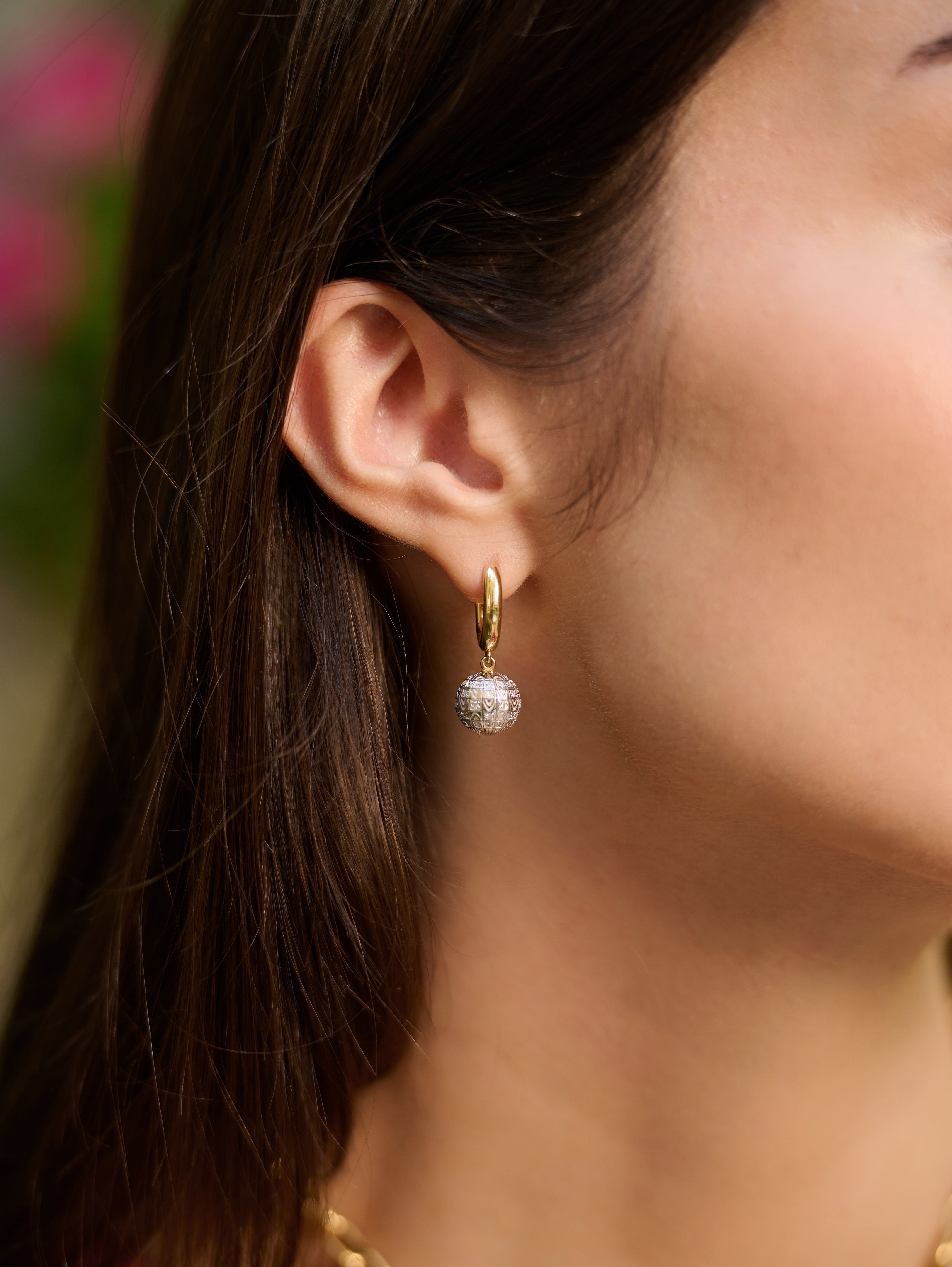 Mini Diamond Disco Huggie Earrings