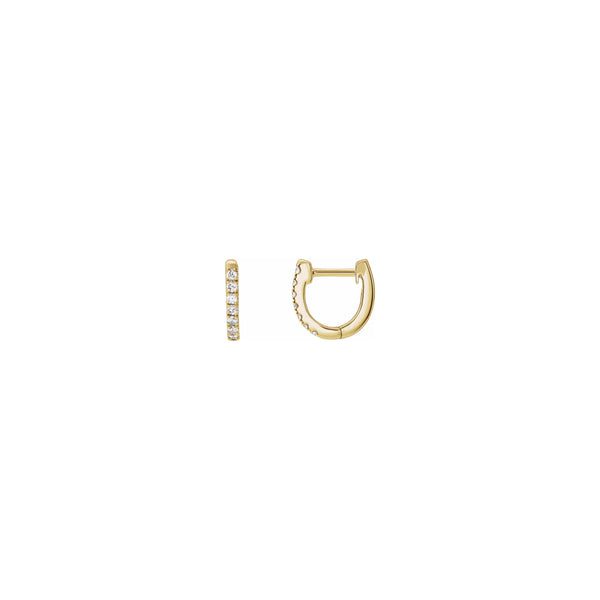 14k yellow gold diamond 10mm huggie hoop earrings Tiny Gods