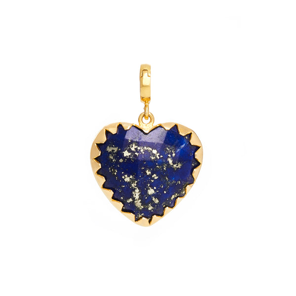 14k yellow gold small lapis heart charm christina alexiou tiny gods 