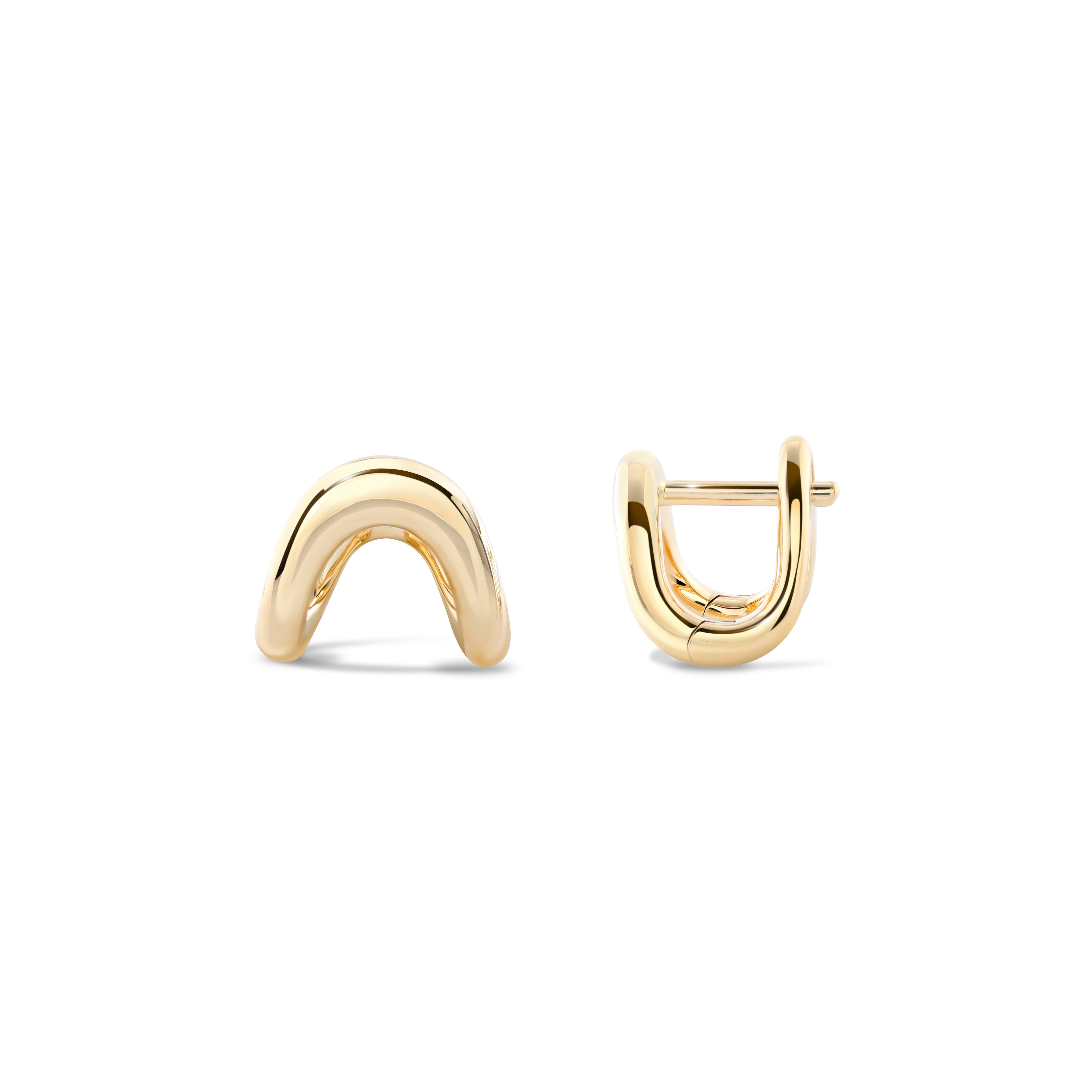 14k below gold slim gold huggie earrings by Zahn Z Tiny Gods 