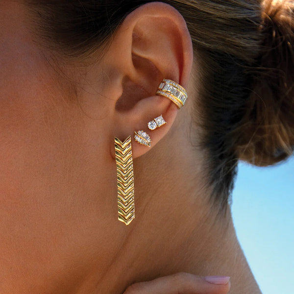 Yellow Gold Small Palm Leaf Studs