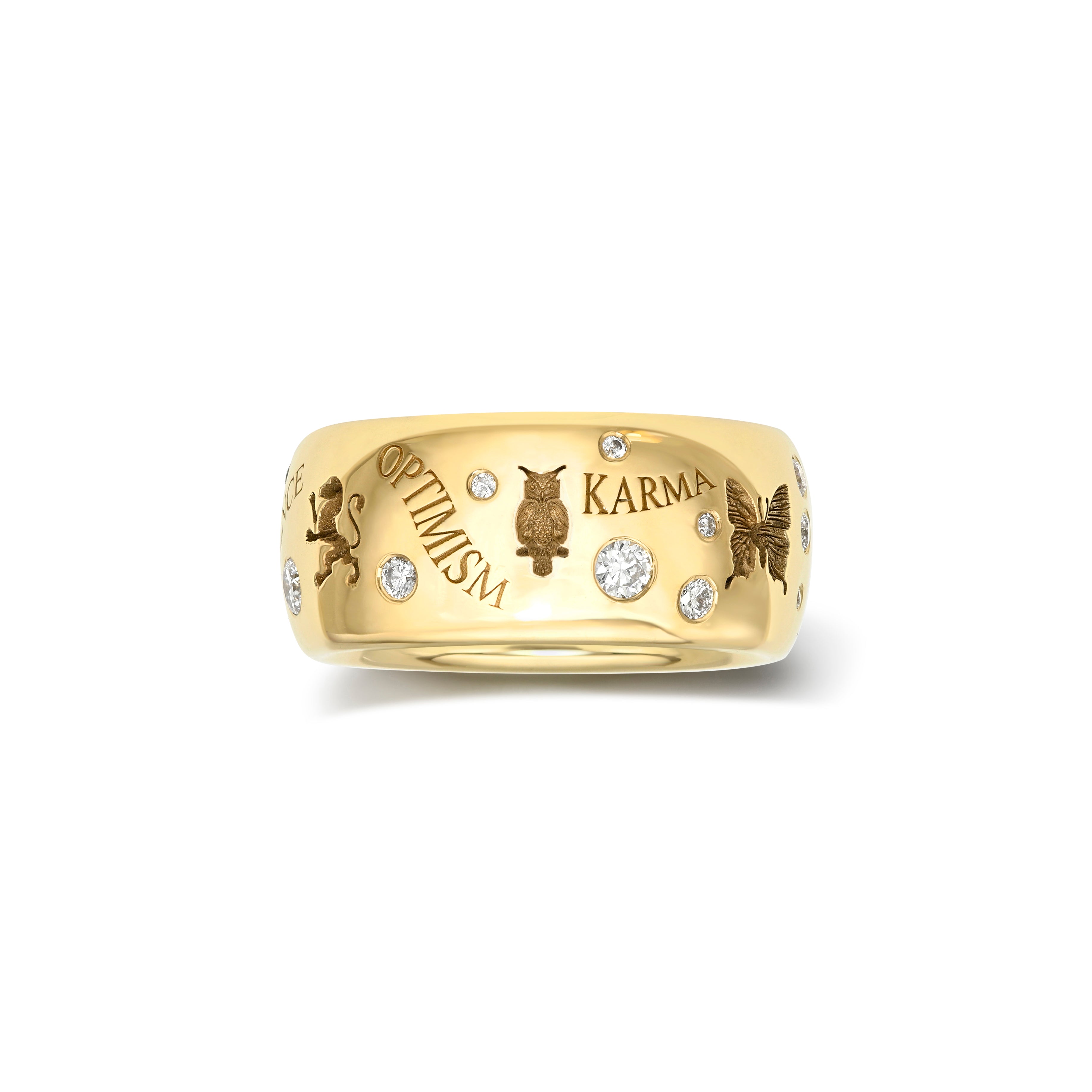 18k yellow gold anchor band with engraving yellow gold tiny gods retrouvia 