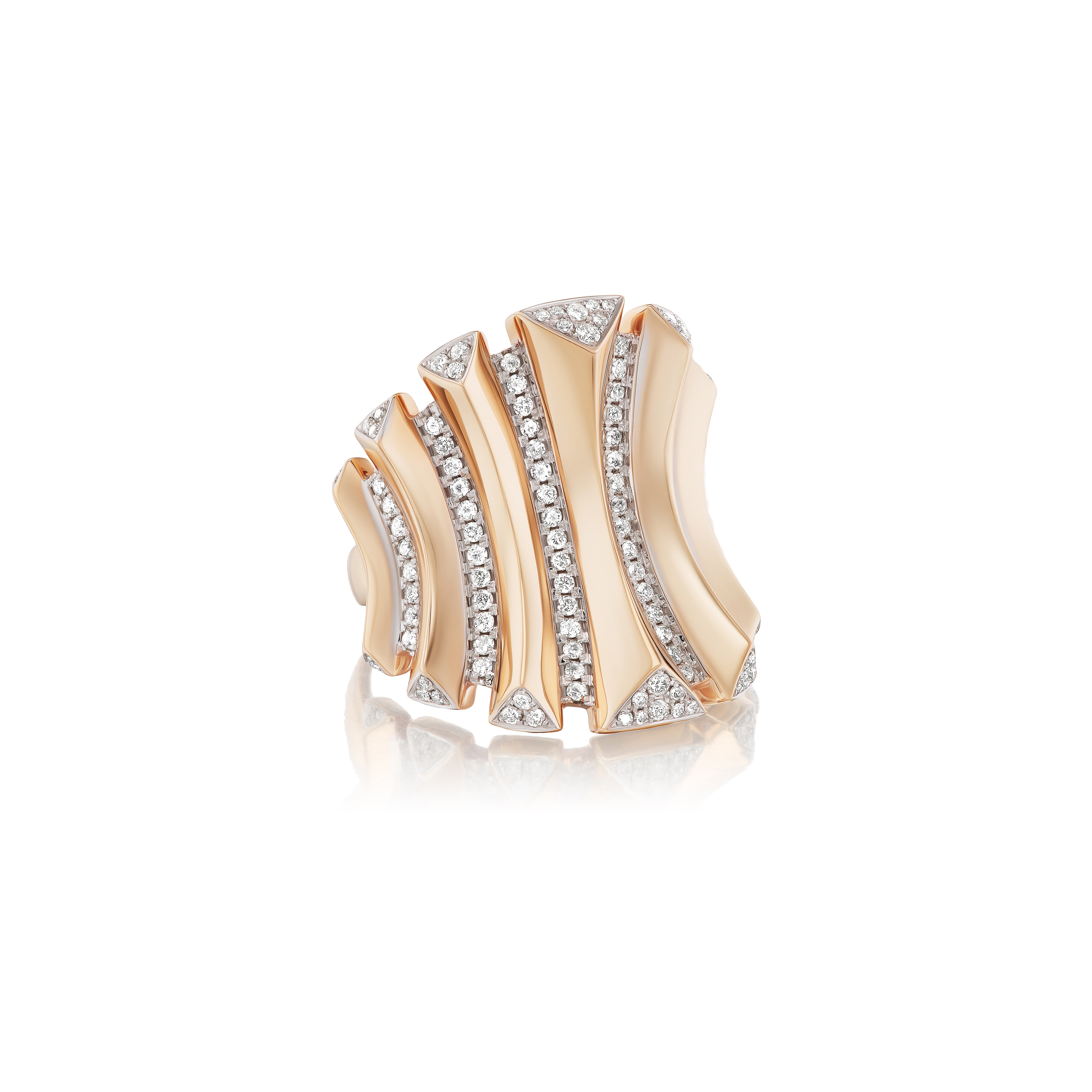 18k rose gold diamond pave canyon ring Tiny Gods 