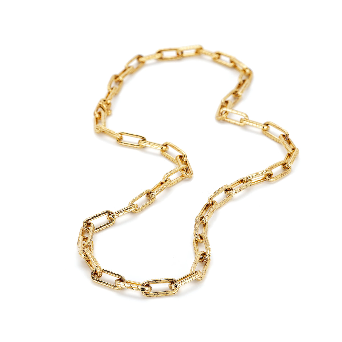 18k yellow gold alligator link chain necklace bestiary collection by Bibi Van Der Velden Tiny Gods