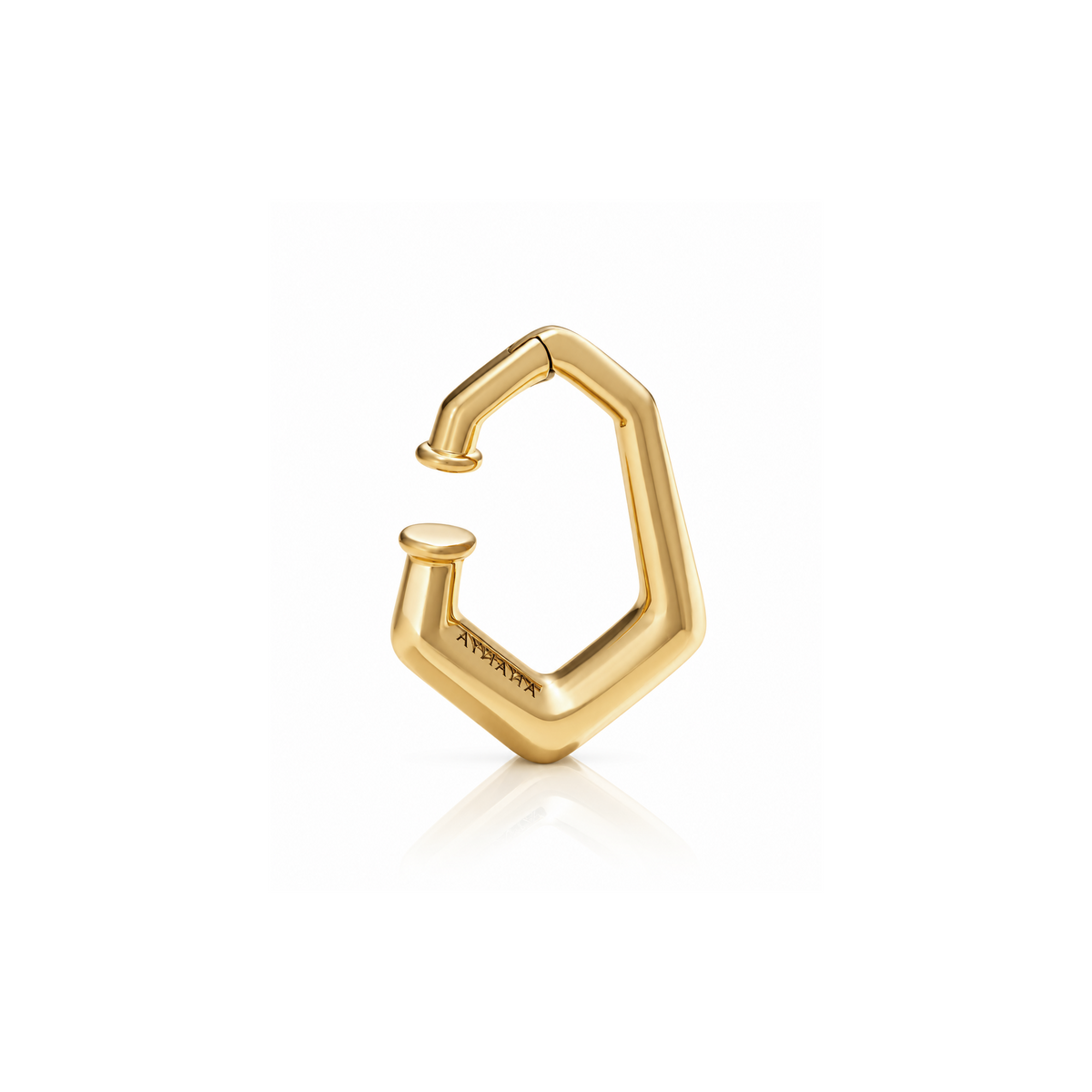 18k yellow gold angular chakra ear cuff by Ananya Tiny Gods