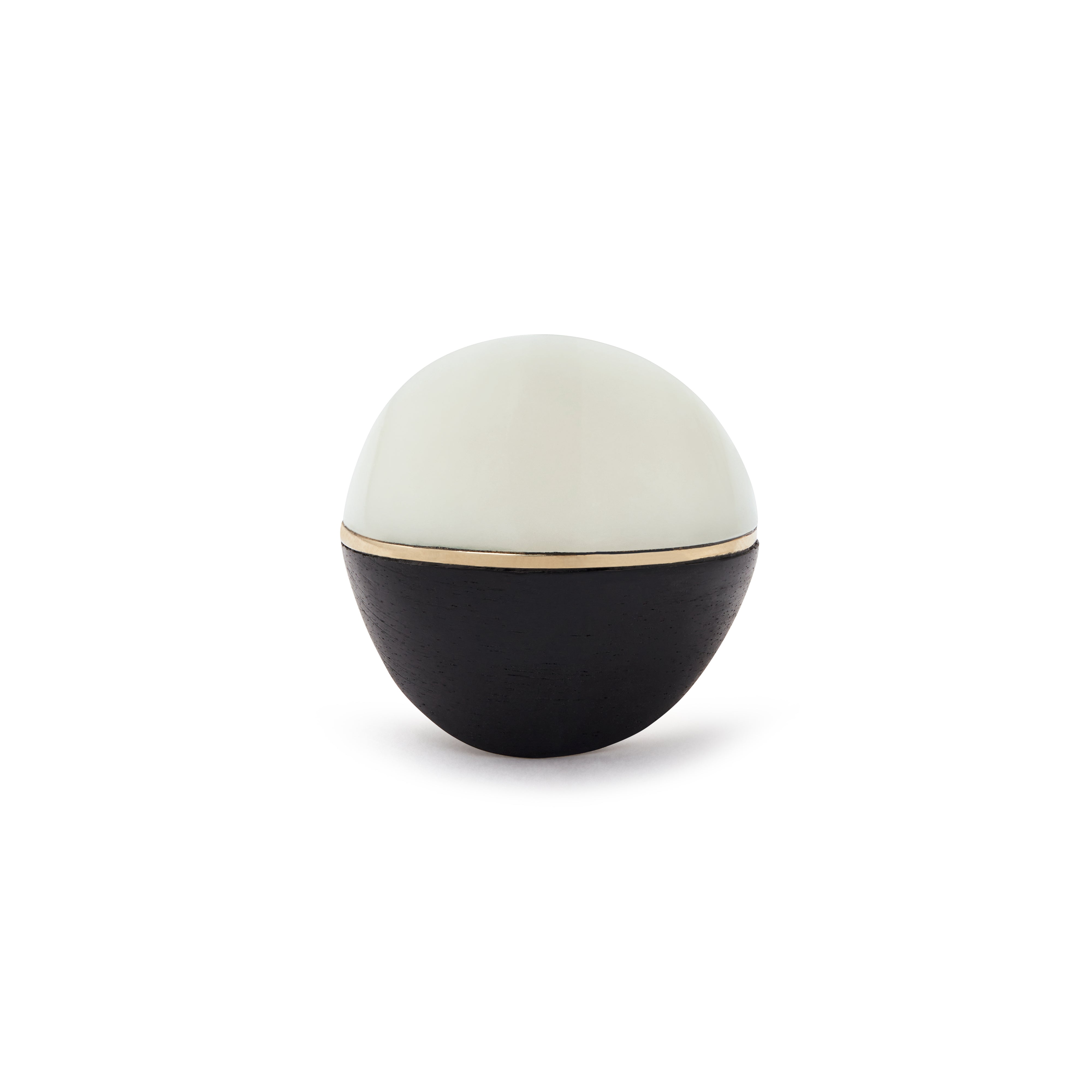 18k yellow gold white tagua and ebony Armour ring by Fernando Jorge Tiny Gods 