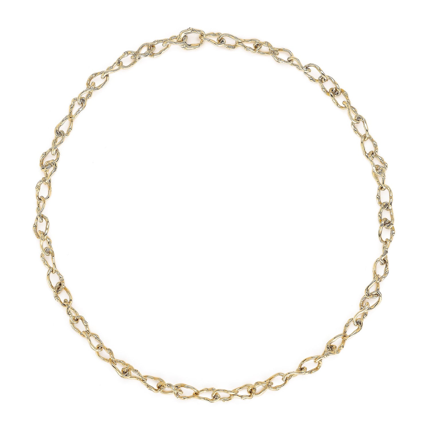 18k yellow gold barrel wave link chain necklace bestiary collection by Bibi van der Velden Tiny Gods