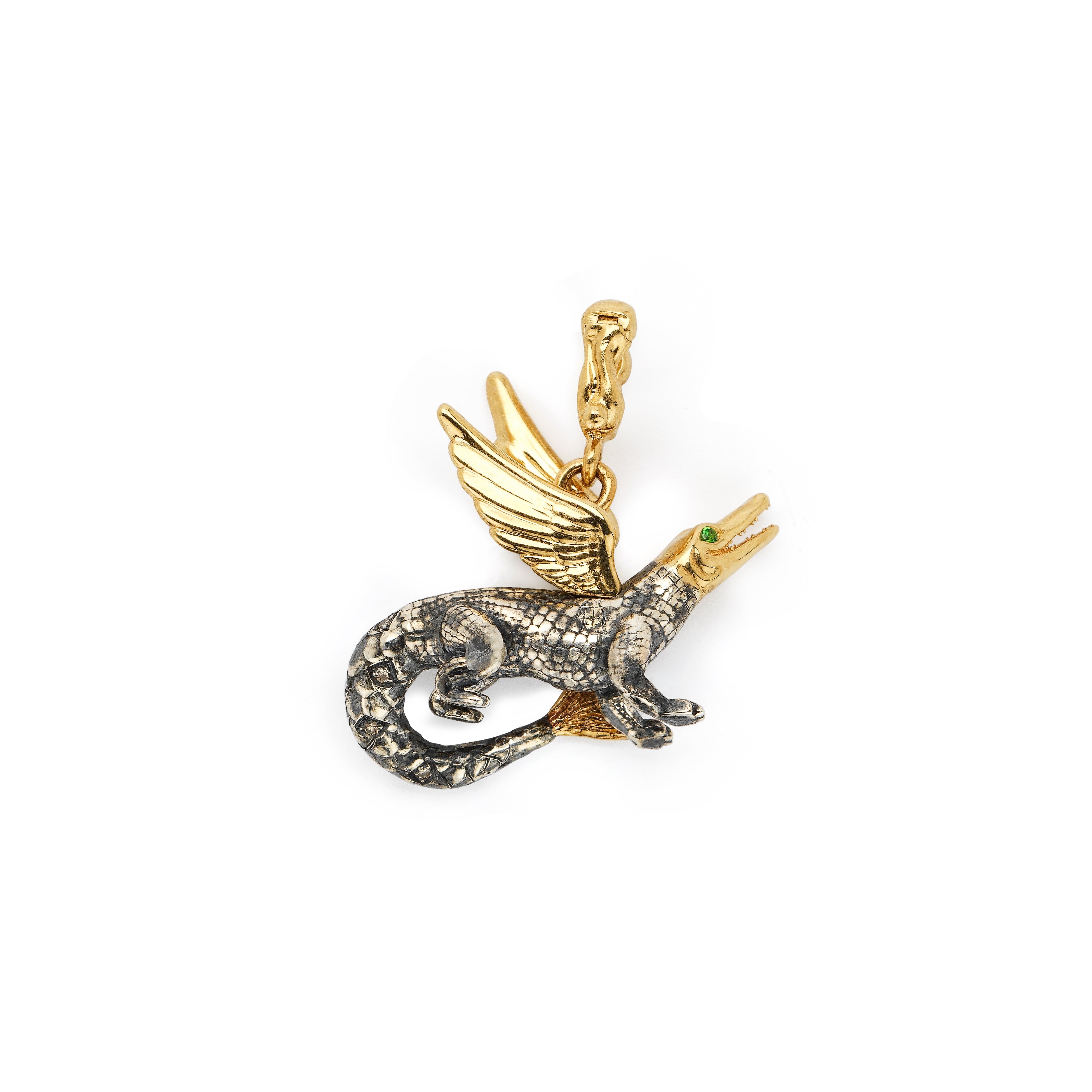 18k yellow gold diamond anamundi flying animal charm pendant bestiary collection by Bibi Van Der Velden Tiny Gods