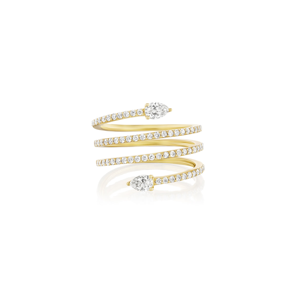 Pear Diamond & Pave Wrap Ring