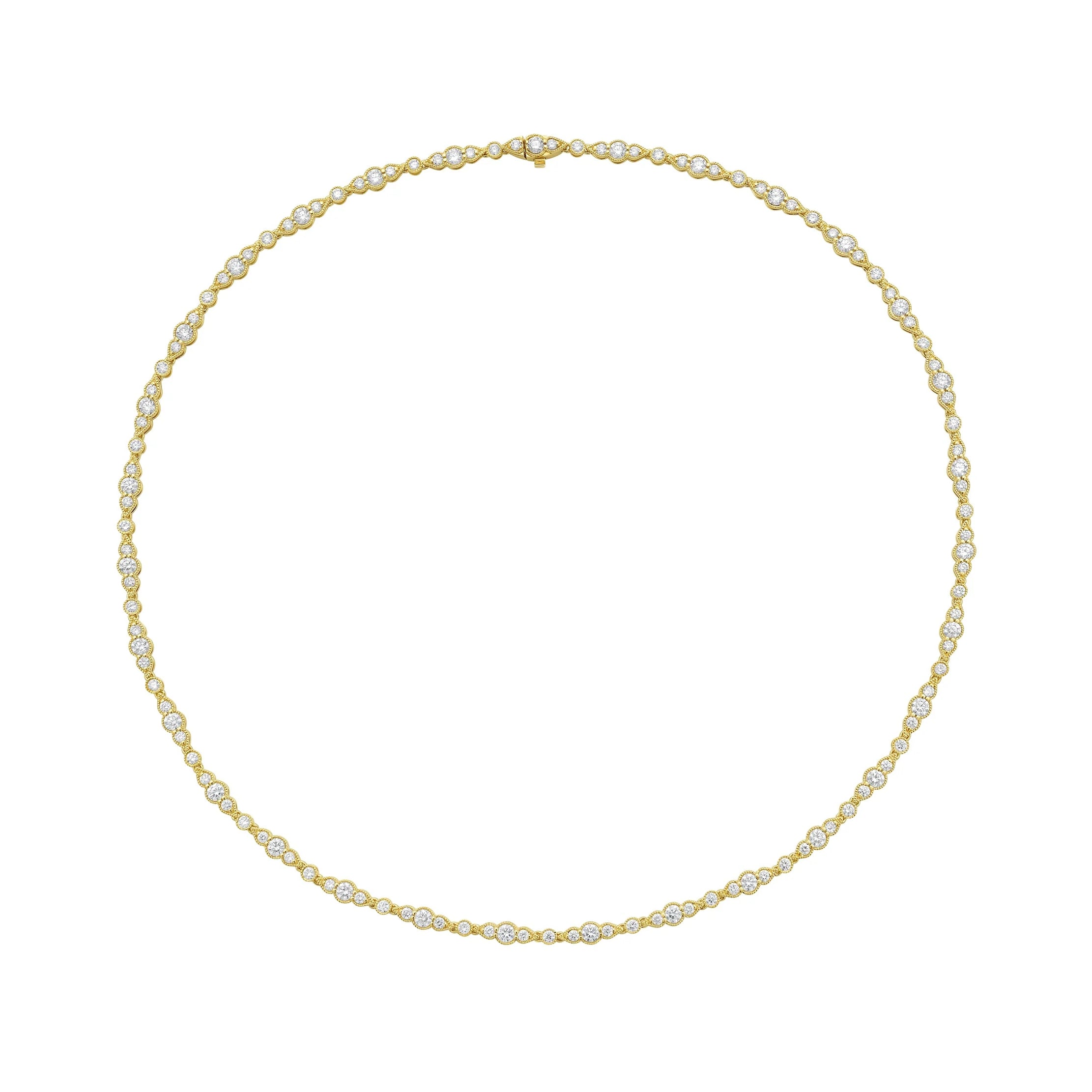18k yellow gold diamond corsia bezel necklace by Tiny Gods