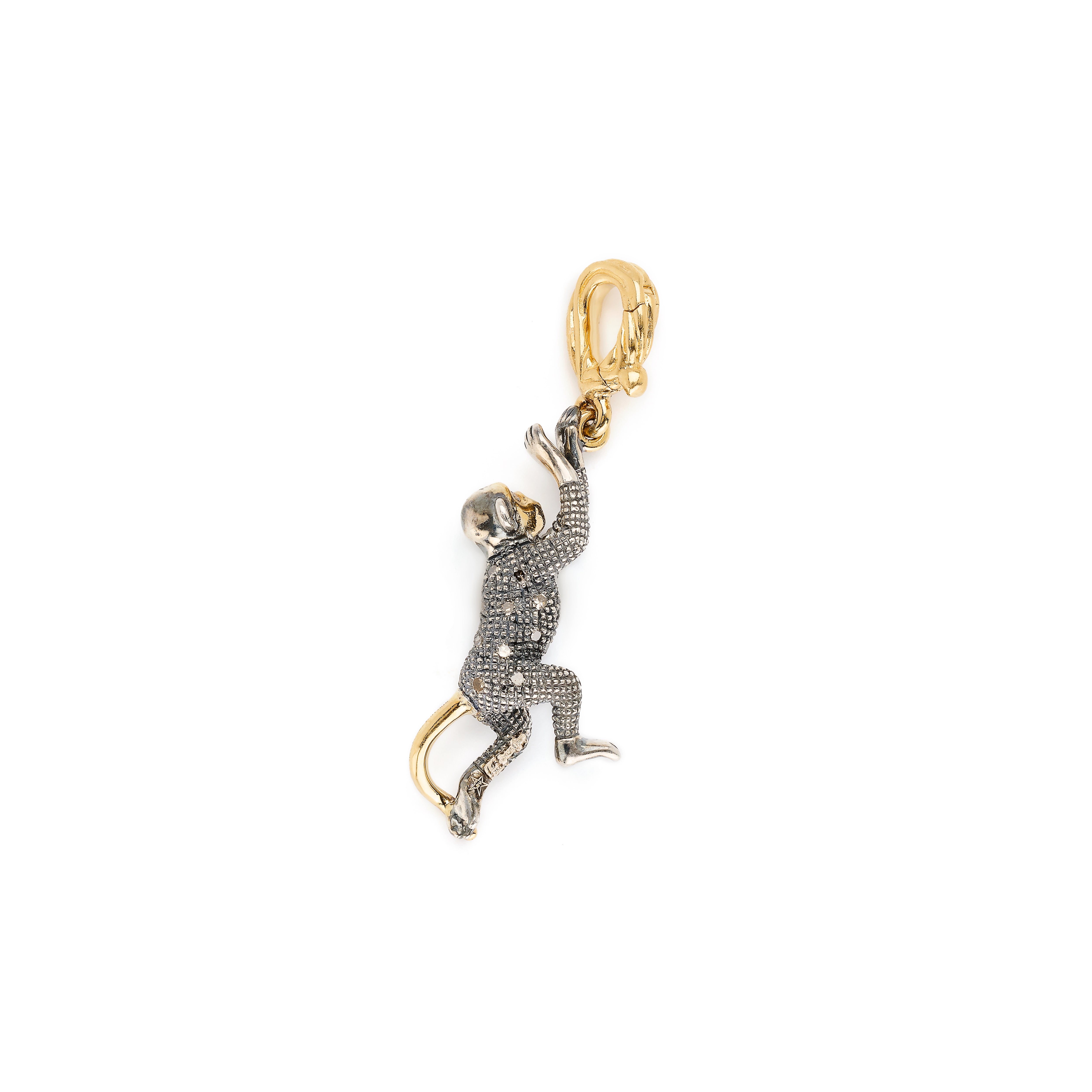 18k yellow gold diamond mighty monkey charm pendant bestiary collection by Bibi Van Der Velden Tiny Gods