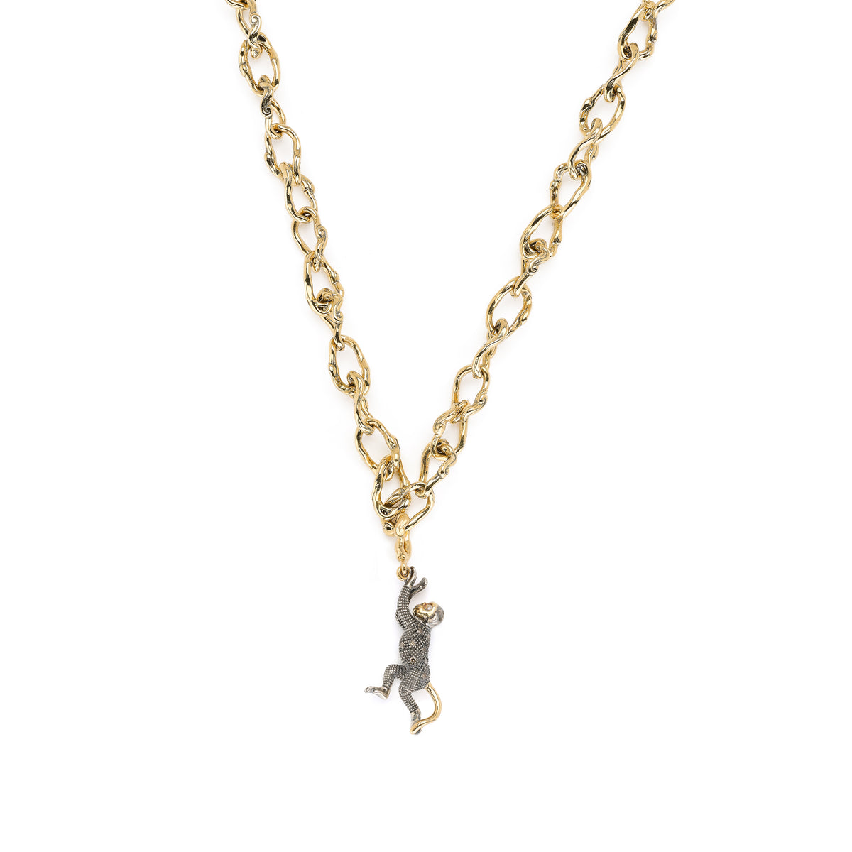 18k yellow gold diamond mighty monkey charm pendant bestiary collection by Bibi Van Der Velden Tiny Gods