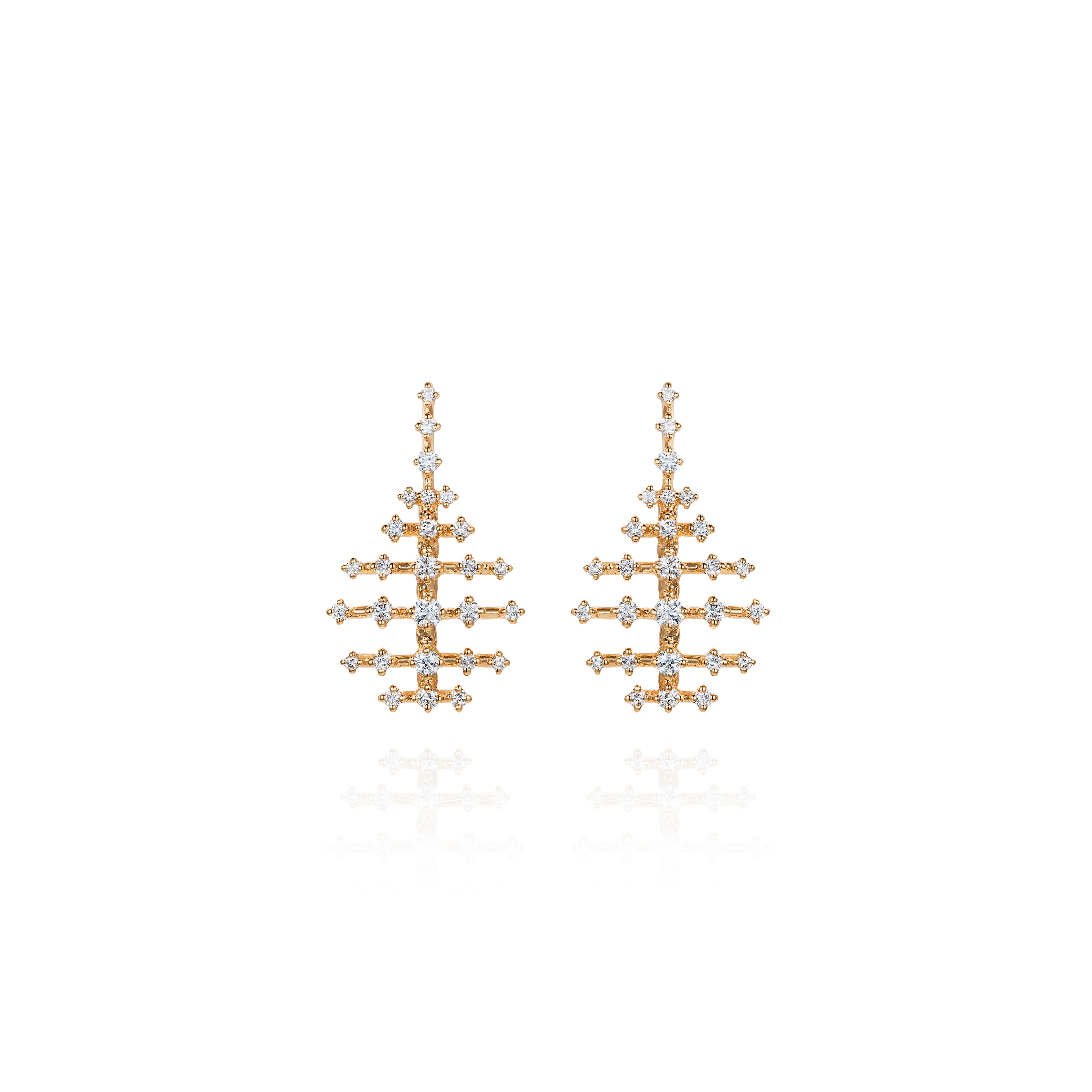 18k yellow gold mini diamond disco earrings by Fernando Jorge Tiny Gods 