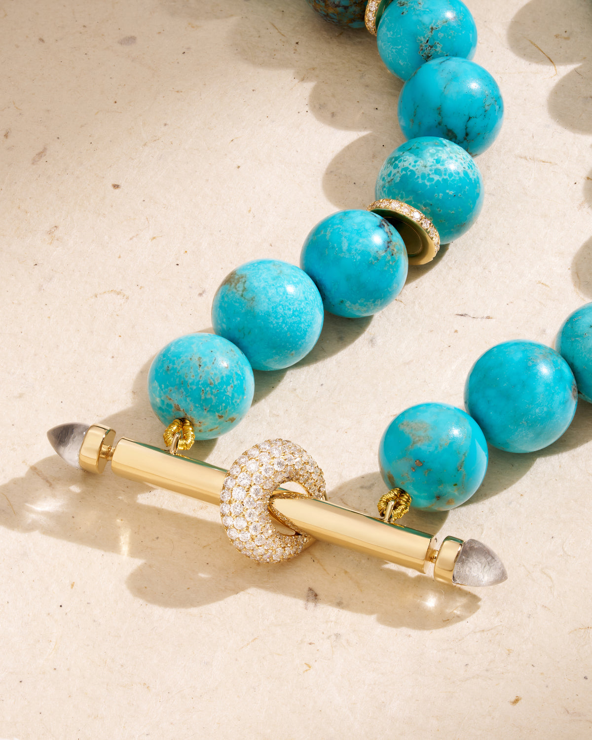 18k yellow gold turquoise blue beaded chakra necklace ananya 