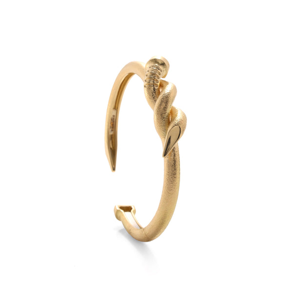 18k yellow gold hammered twisted nail cuff by David Webb Tiny Gods 