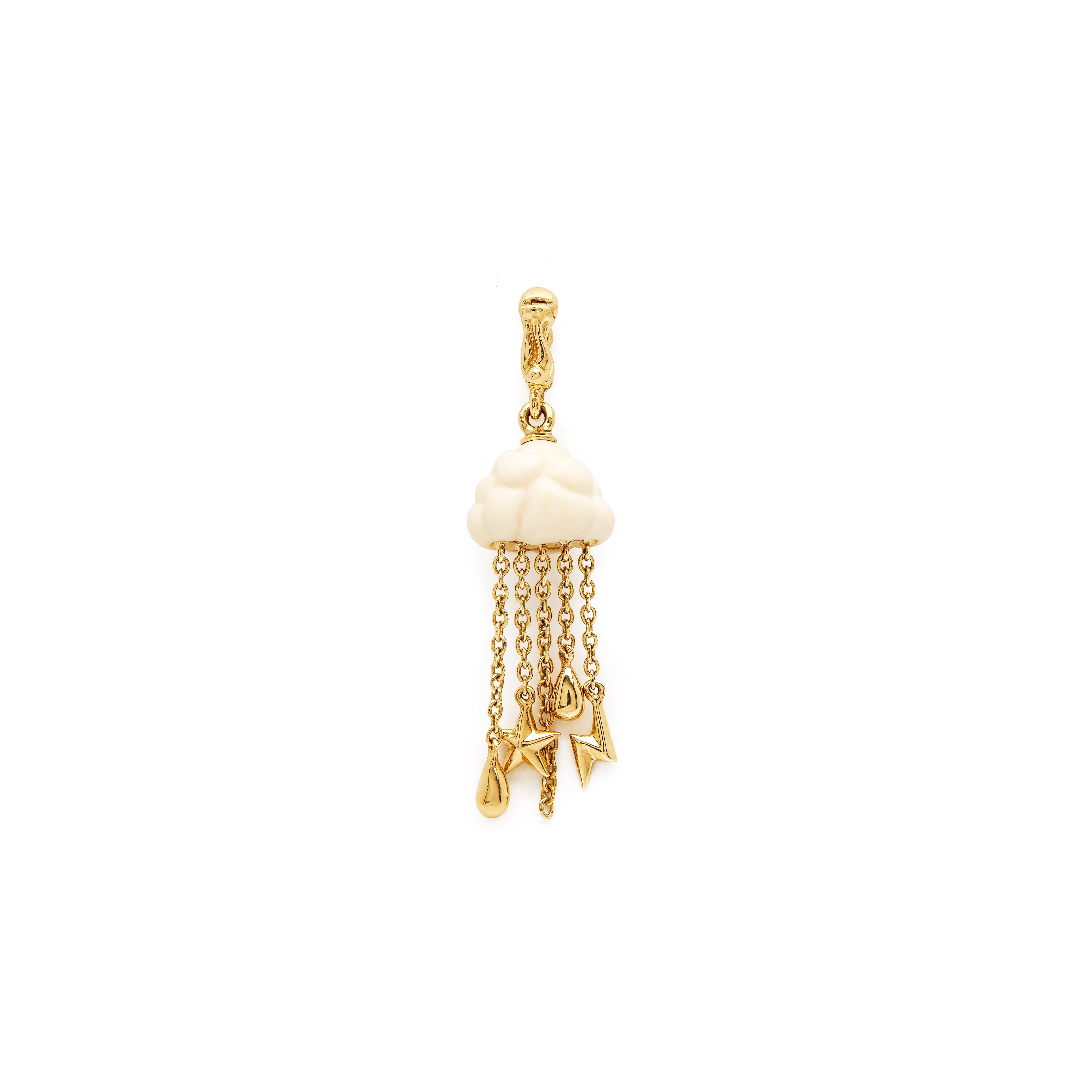 18k yellow gold mammoth cloud dangle charm bestiary collection pendant by Bibi Van der Velden Tiny Gods