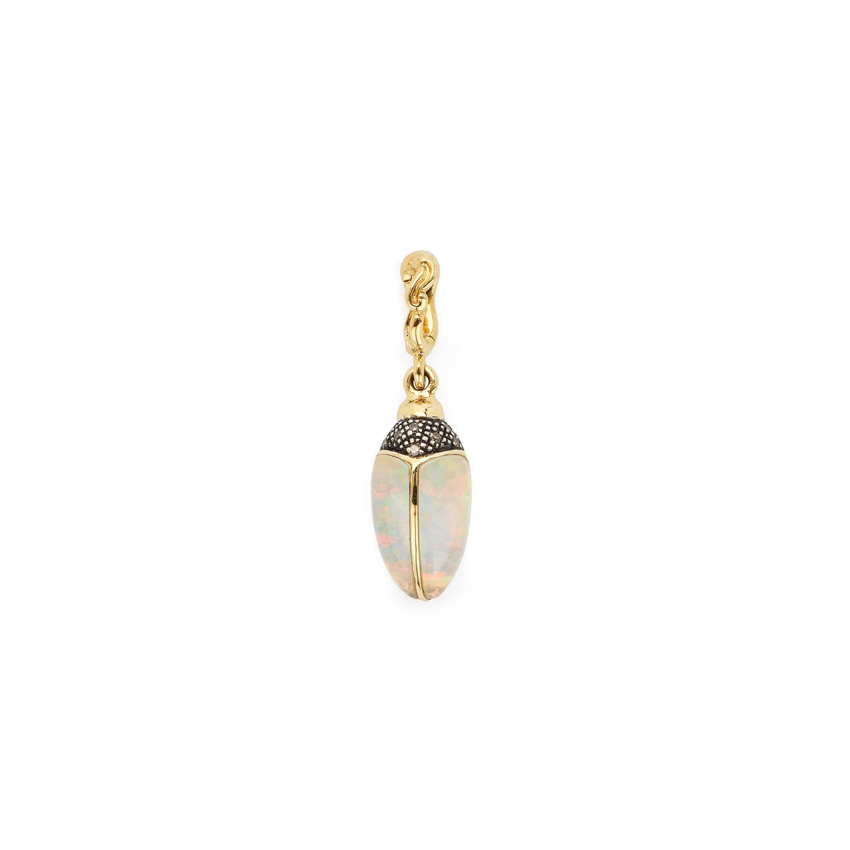 18k yellow gold mini scarab opal charm pendant bestiary collection by Bibi Van Der Velden Tiny Gods