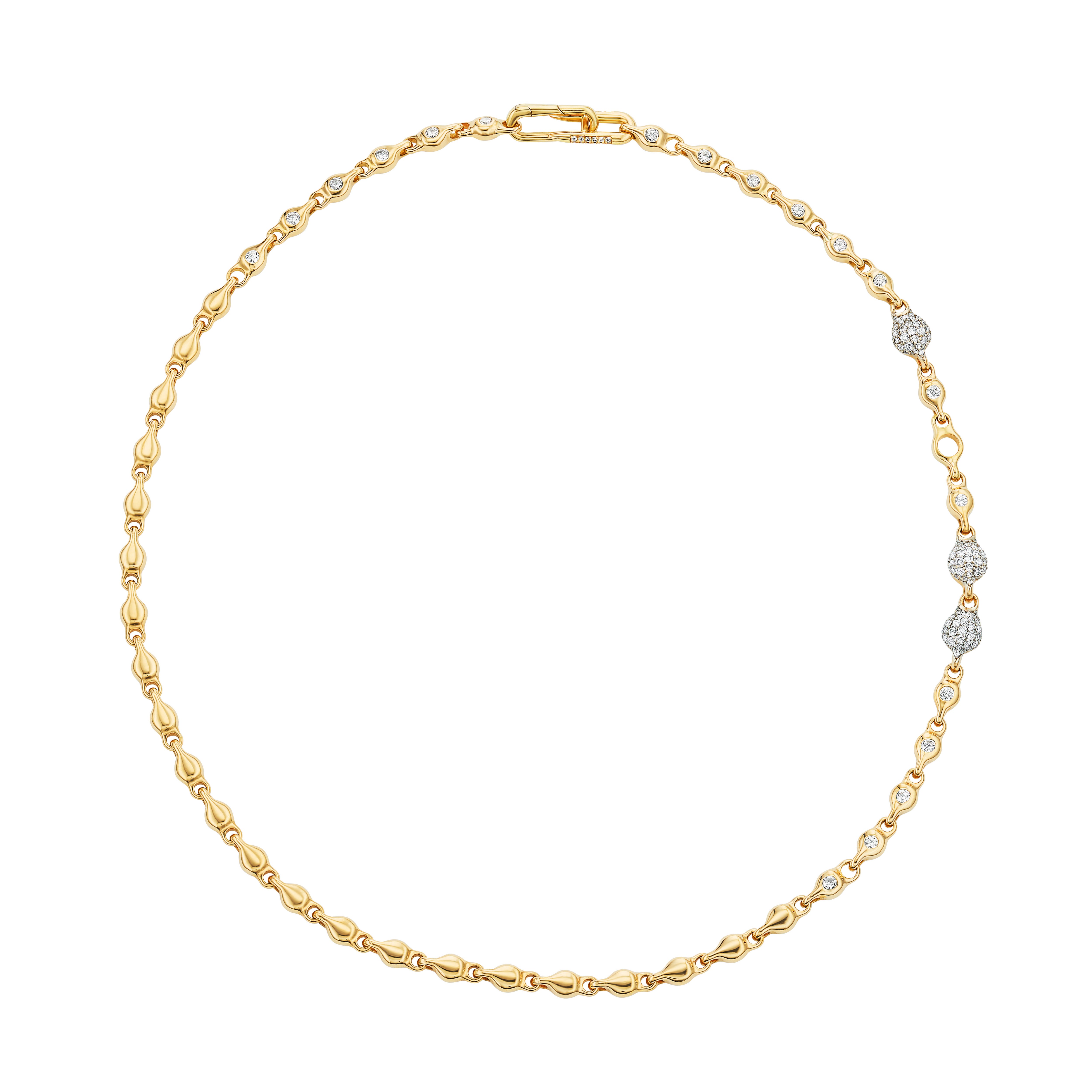 18k yellow gold old mine diamond 9cts supernova reflections lariat necklace by Uniform Object Tiny Gods 22"
