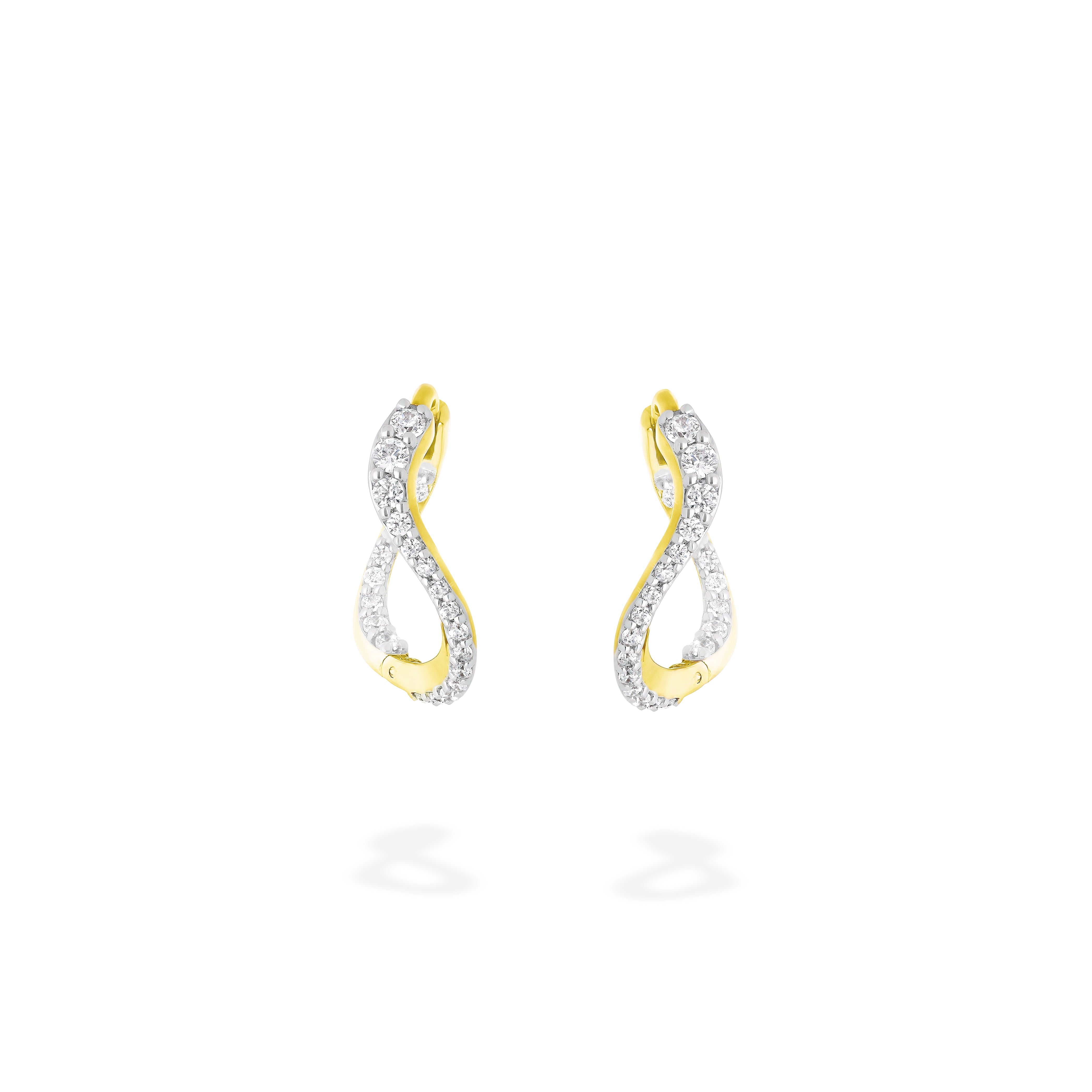 18k yellow gold diamond petite caustic huggie hoop earrings by marie Mas Tiny Gods 