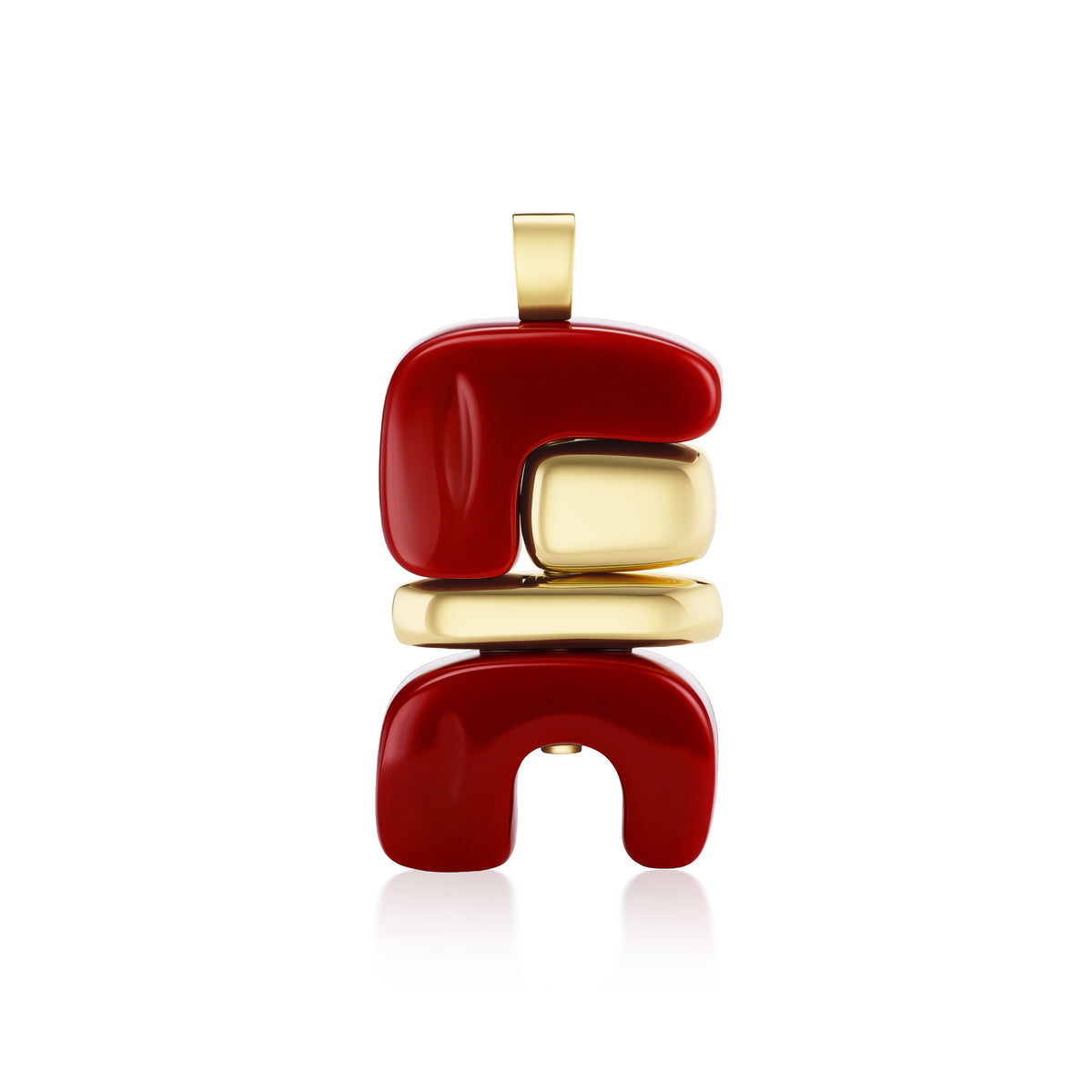 18k yellow gold red carnelian fire totem by Joelle Kharrat Tiny Gods