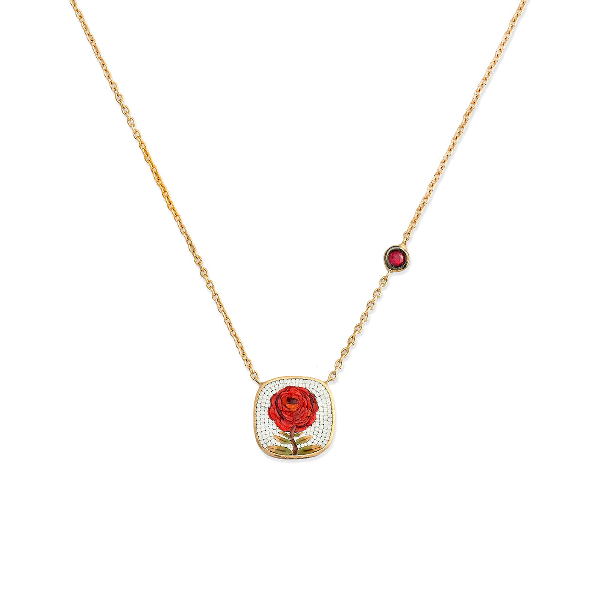 Rosae Ruby Micromosaic Pendant