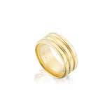 18k yellow gold domed three row wide band ring Tiny Gods