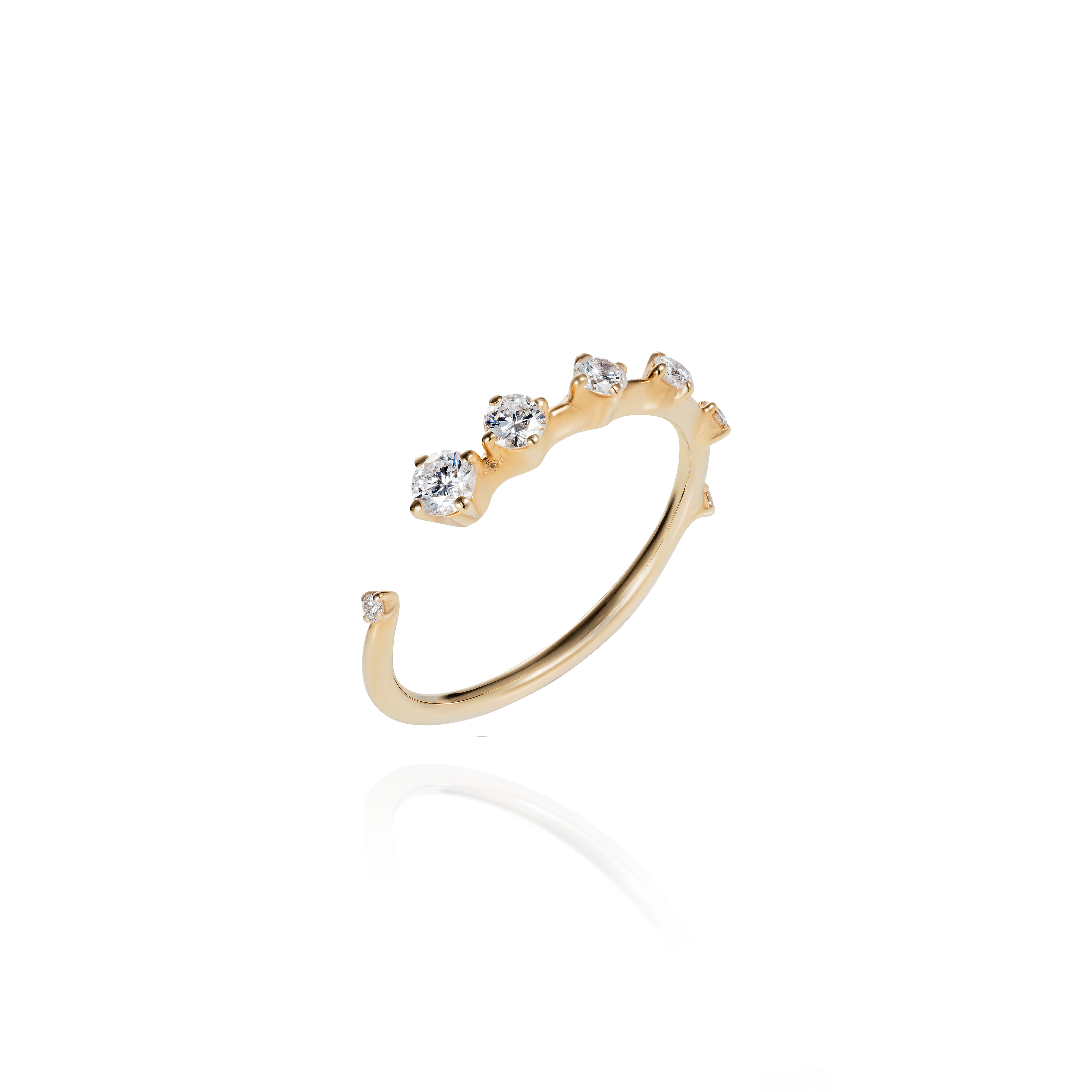 18k yellow gold diamond sequence band ring by Fernando Jorge Tiny Gdos 