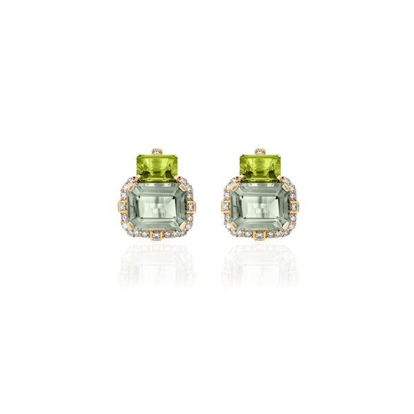 18k yellow gold 2-stone-earrings-peridot-diamonds-goshwara-tiny-gods