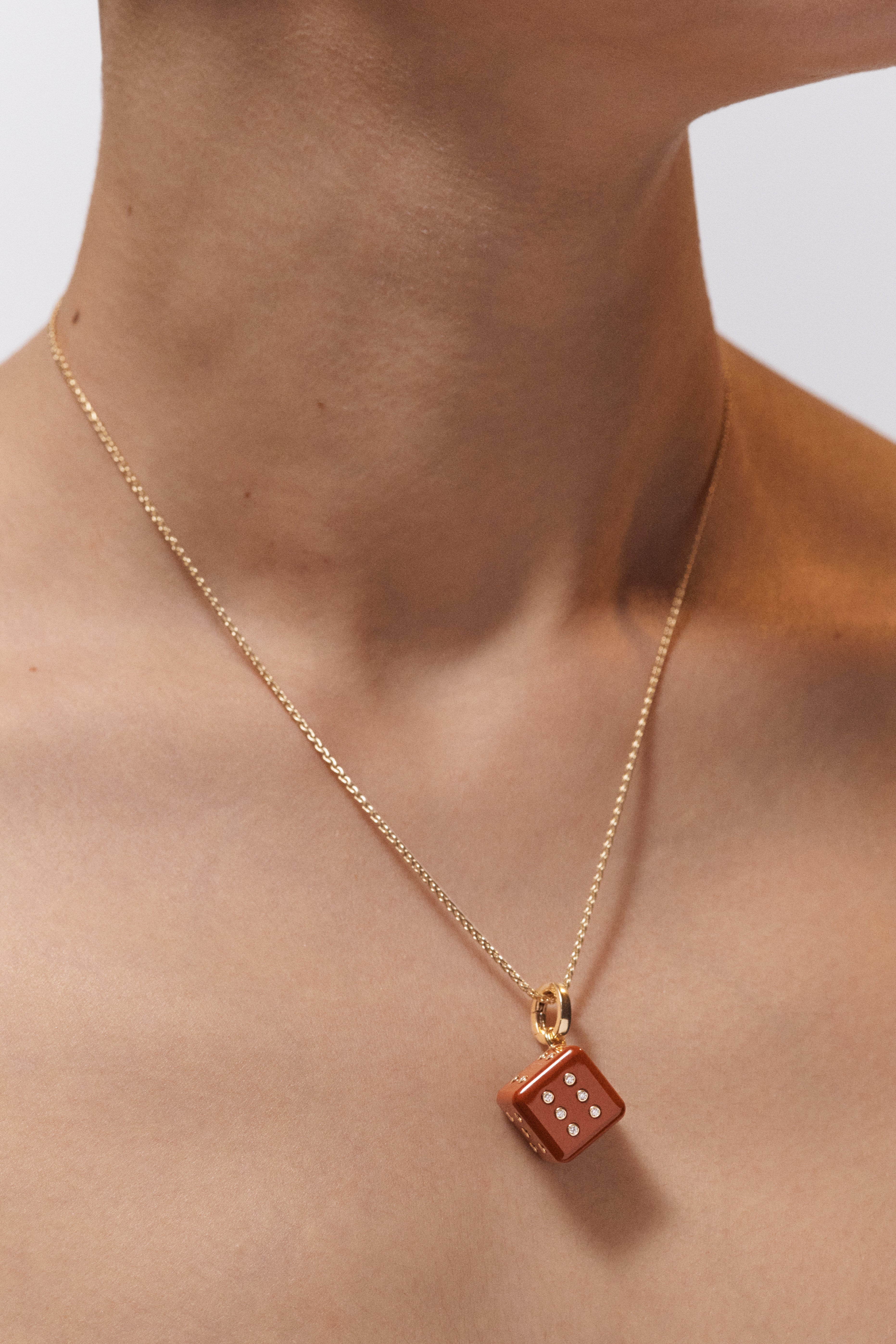 13mm Red Jasper Dado Dice Pendant